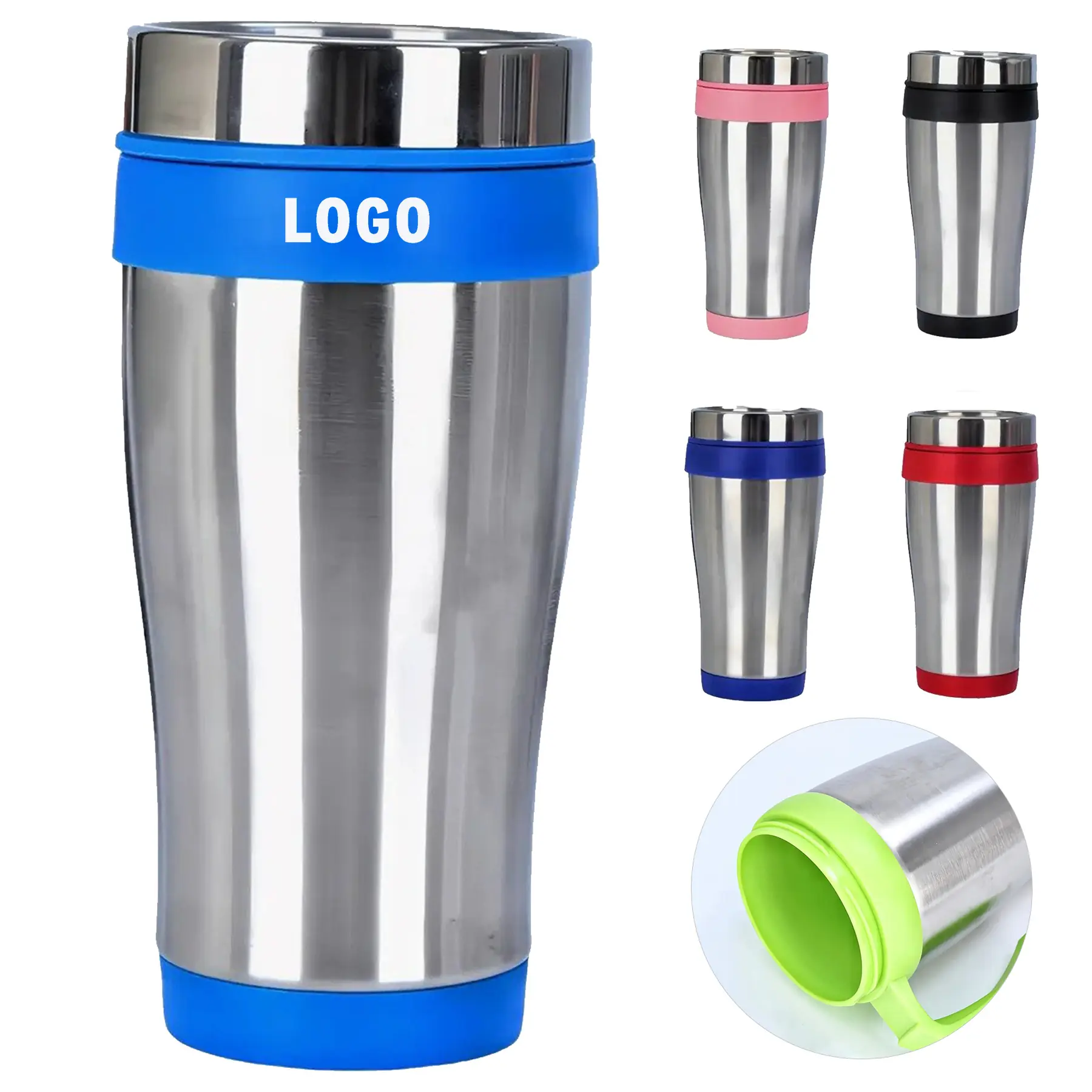 Double Wall Insulated Travel Mug 15oz Vacuum Flask Outdoor 2