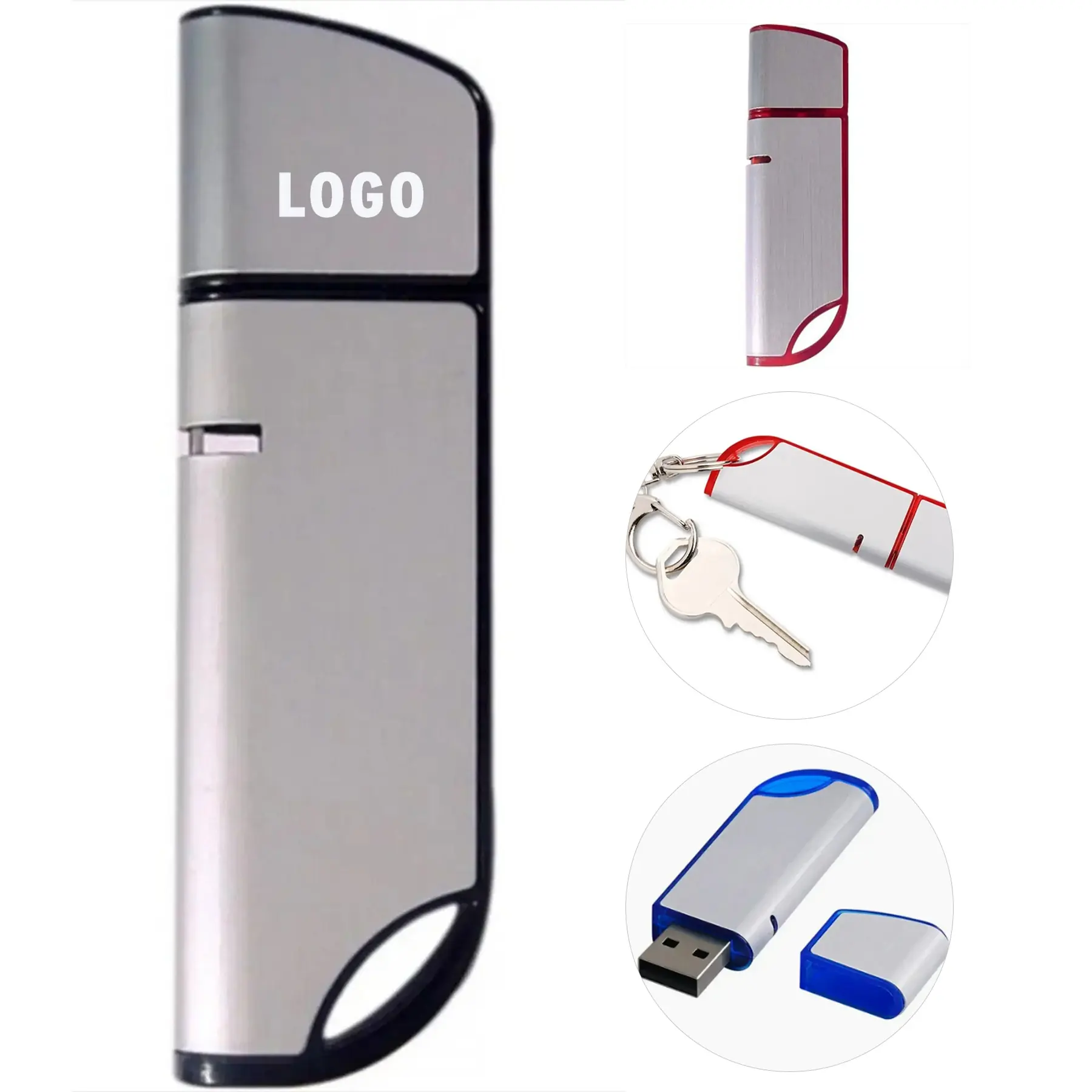 Custom Swivel Keychain USB Drive 8GB Memory 2