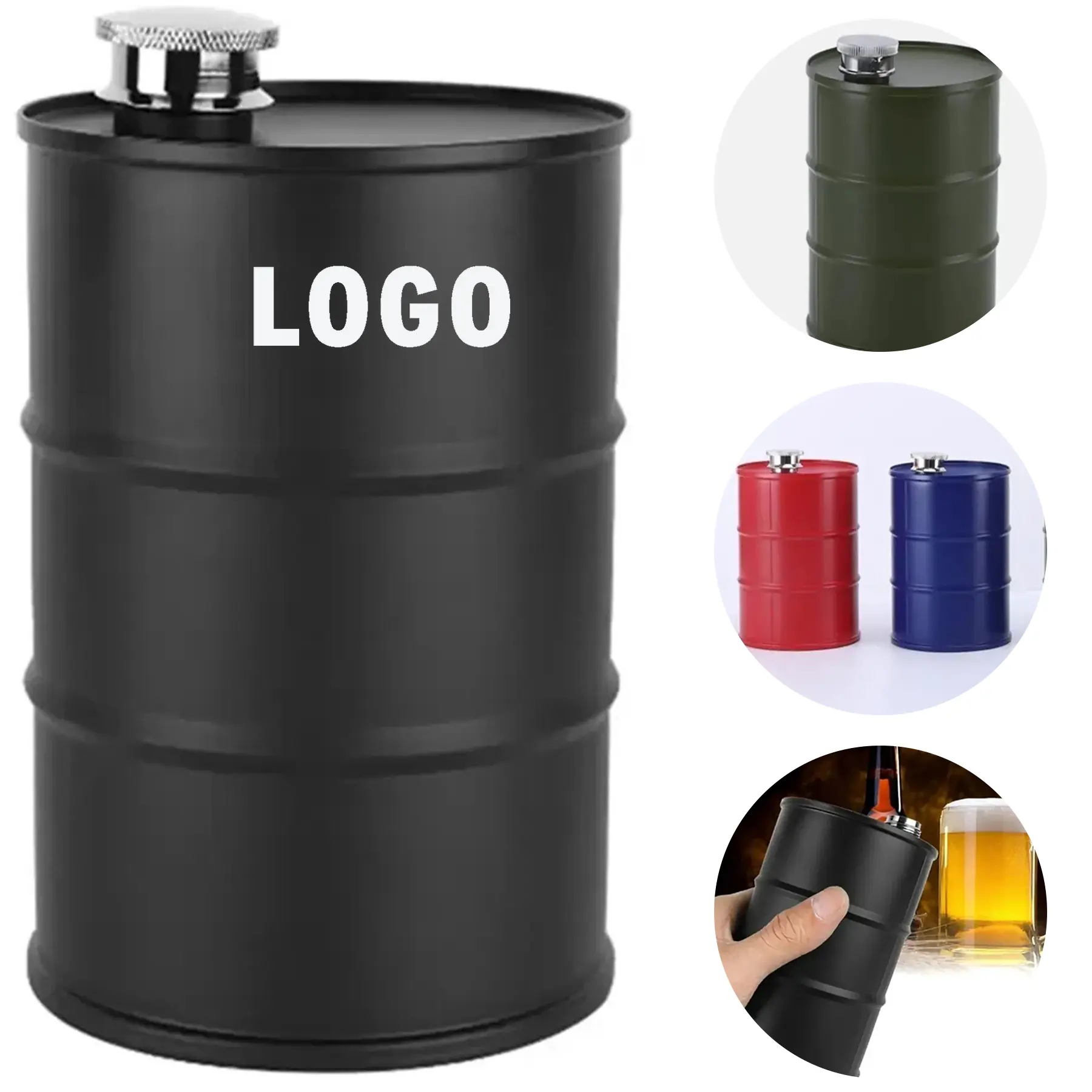 Vintage Gas Can Style Stainless Steel Hip Flask 25oz Portable Liquor Canteen Camping Hiking Travel 2