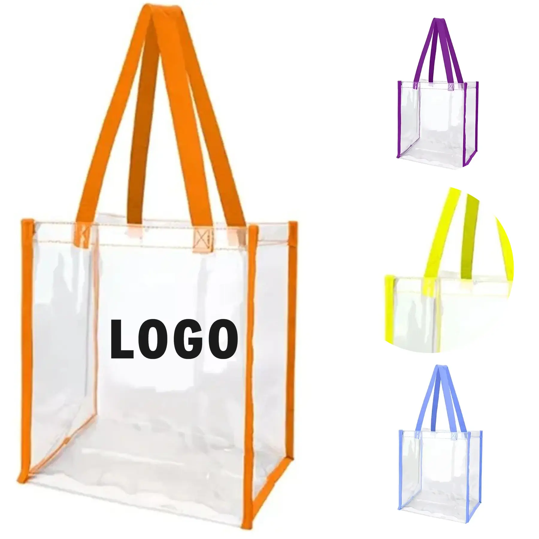 Colorful Handles Clear PVC Event Tote Bag 2