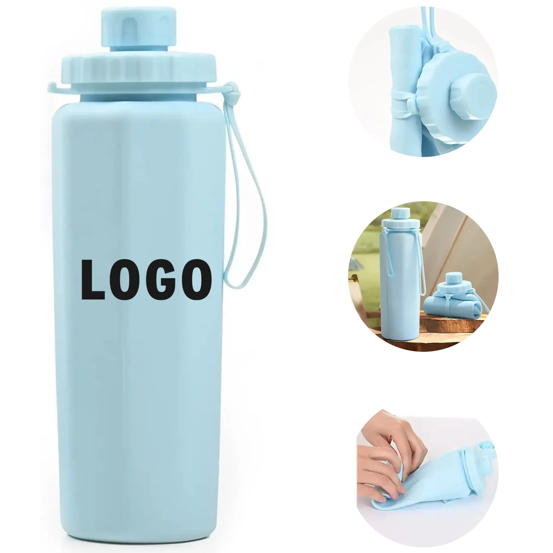 Collapsible Silicone Hydration Bottle Lightweight Portable Outdoor Flask 2