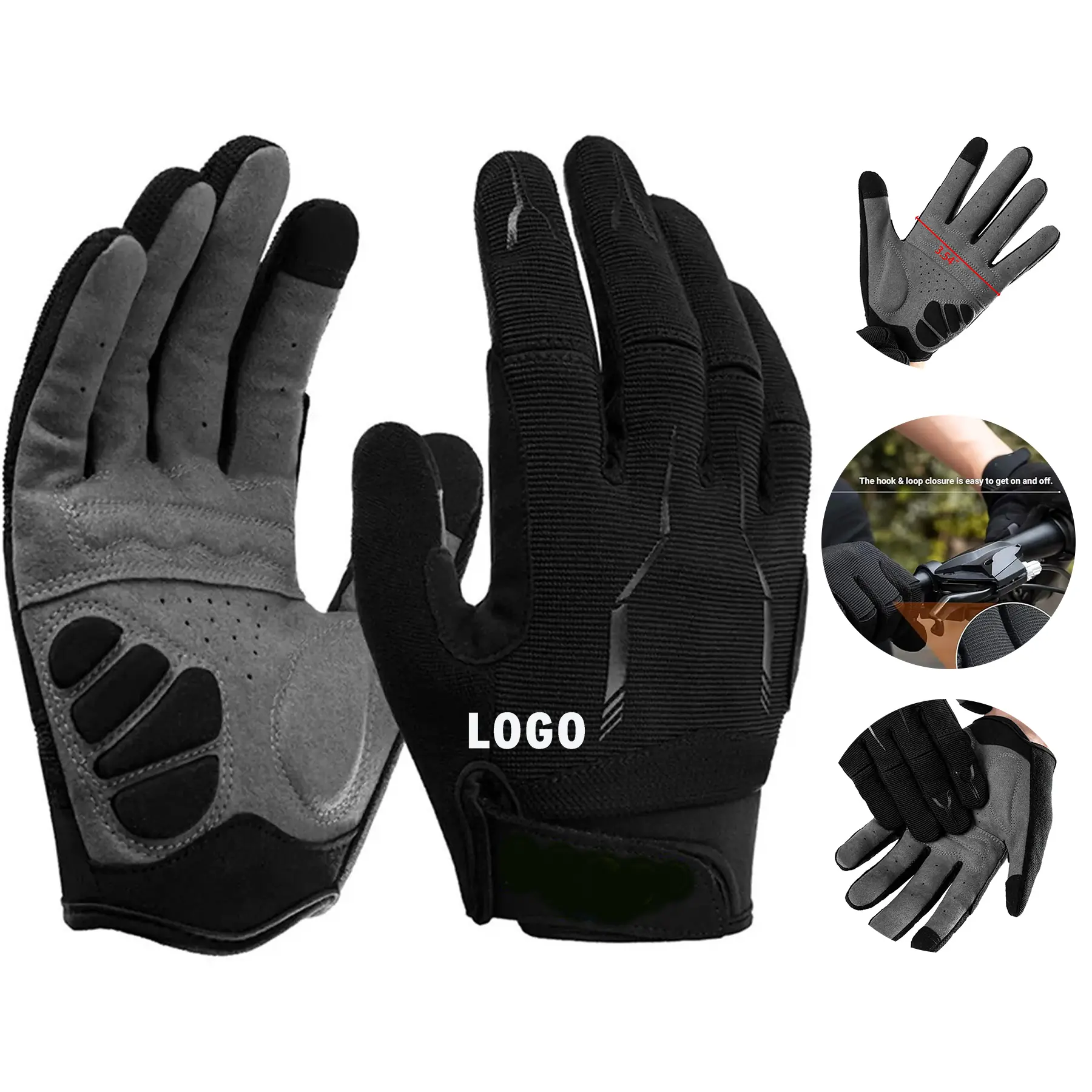 Cycle Gloves Touch Screen Breathable Padded Comfort Grip Outdoor Microfiber 2