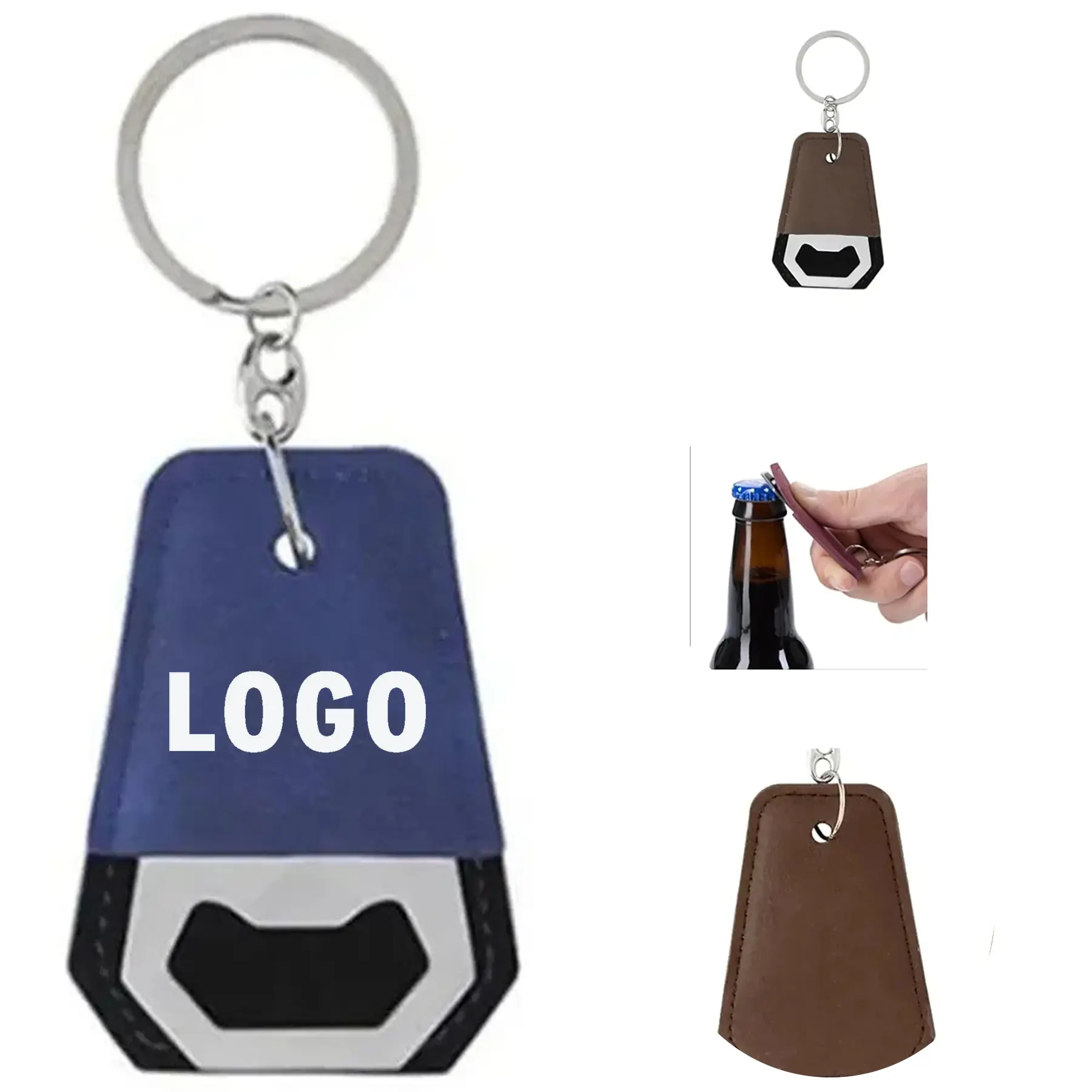 Genuine Leather Keychain Bottle Opener 2