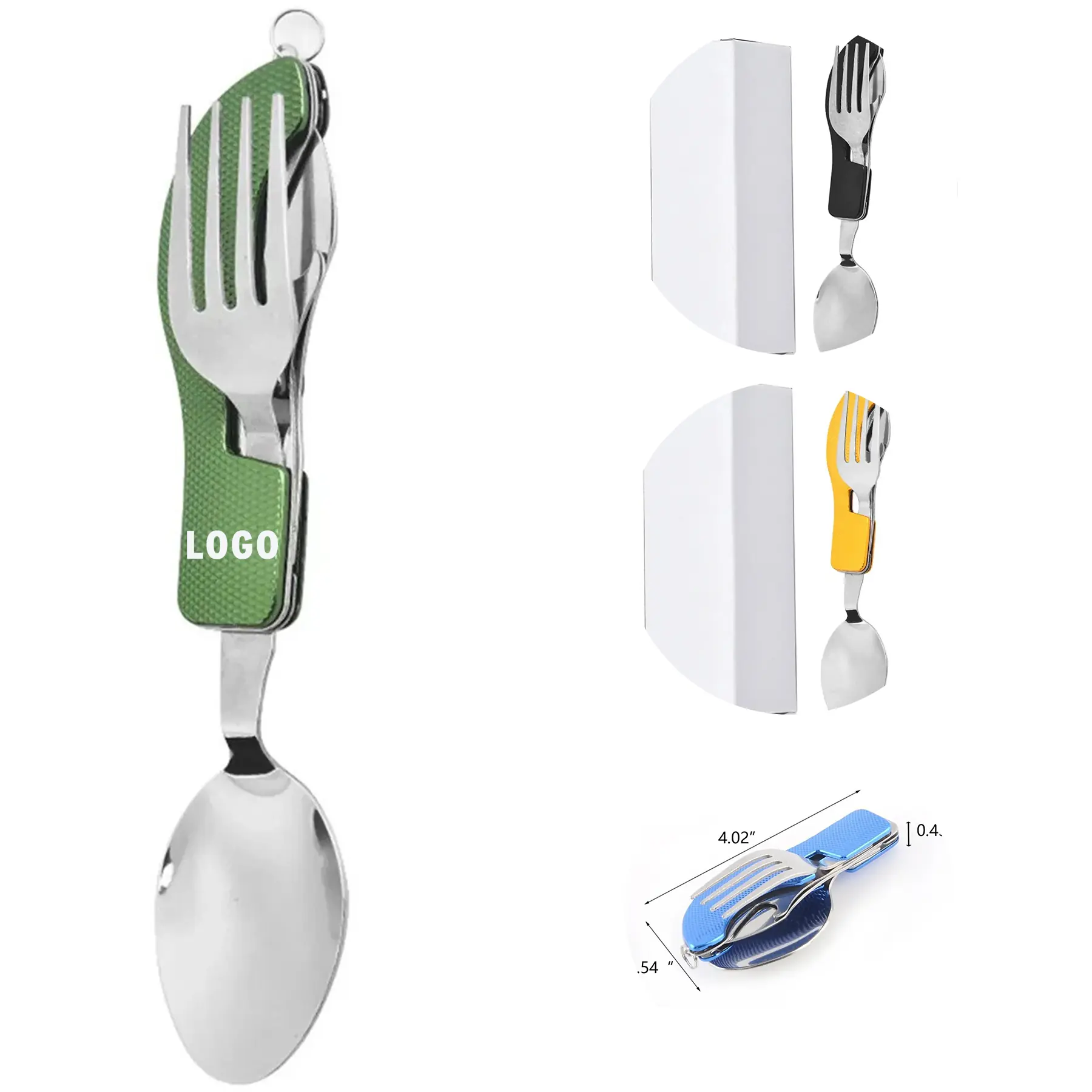 Detachable Camping Folding Knife Fork Spoon Bottle Opener Set 2