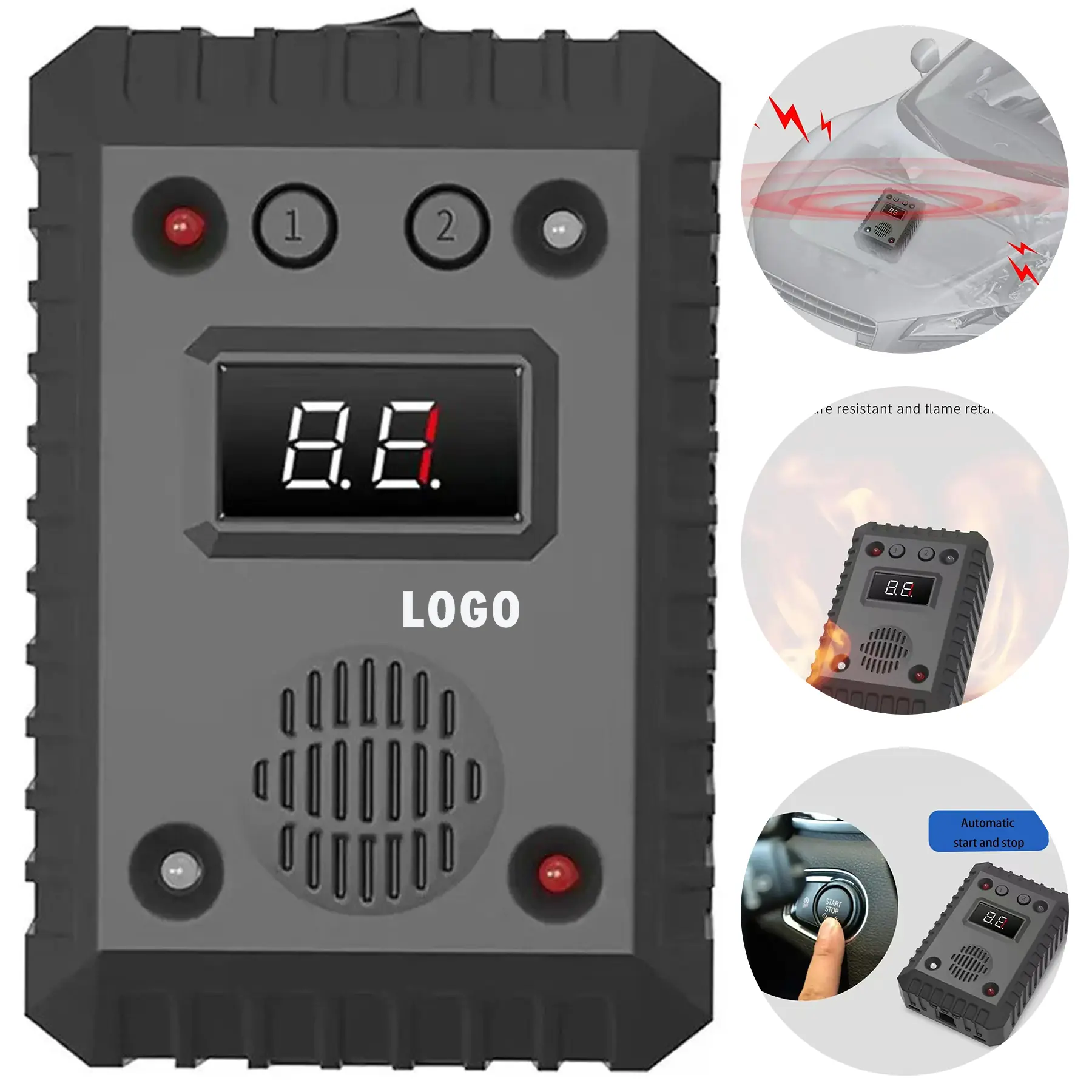 Ultrasonic Rodent Repeller Flash Alarm Car Use Digital Display 2