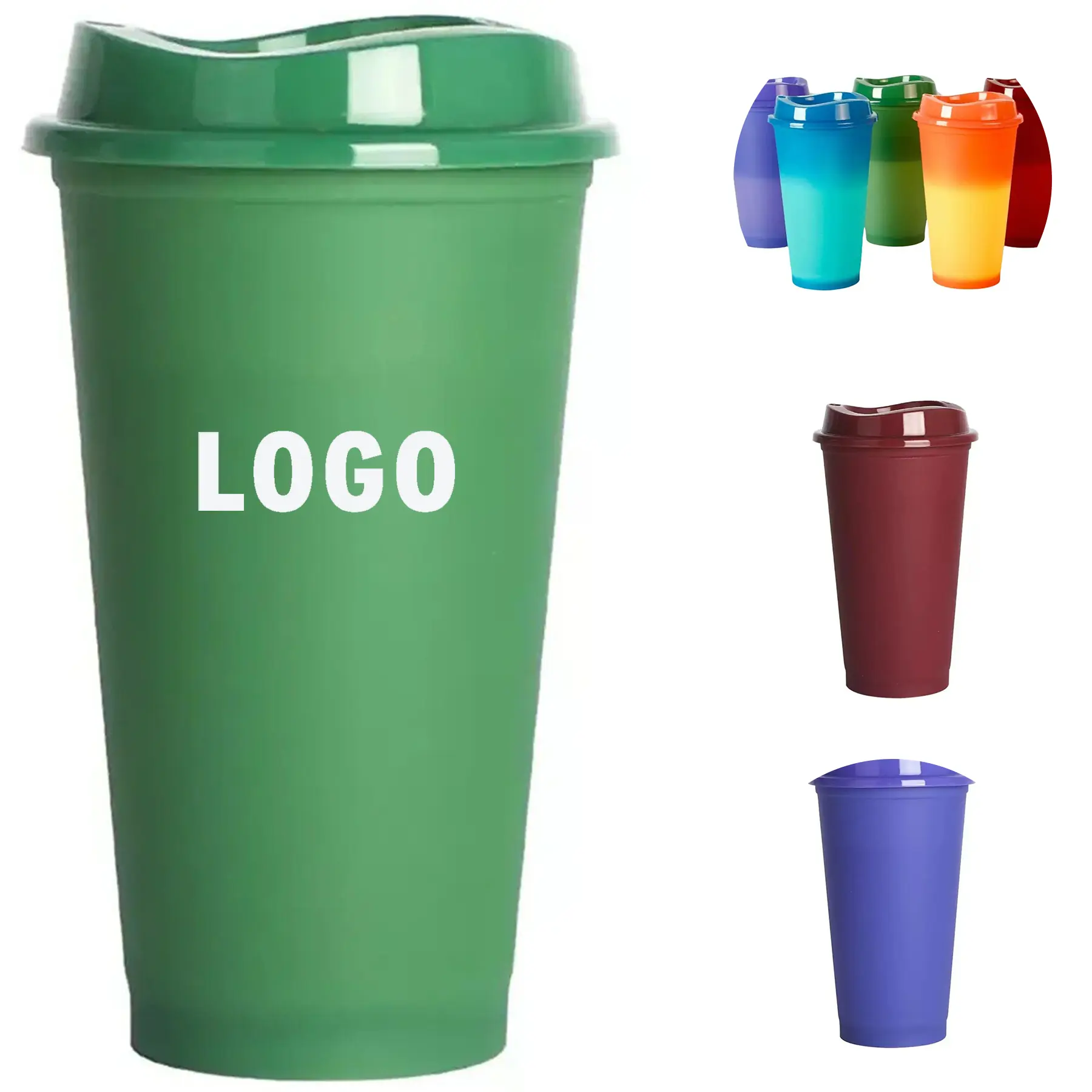 16oz Color Changing Plastic Coffee Cup Lid 2