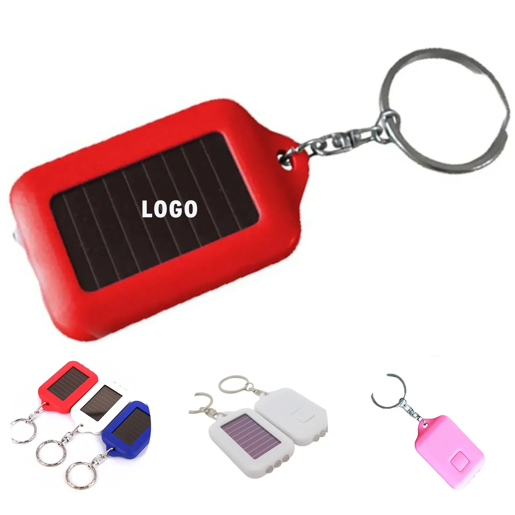 Compact Solar LED Keychain Flashlight Rechargeable 2