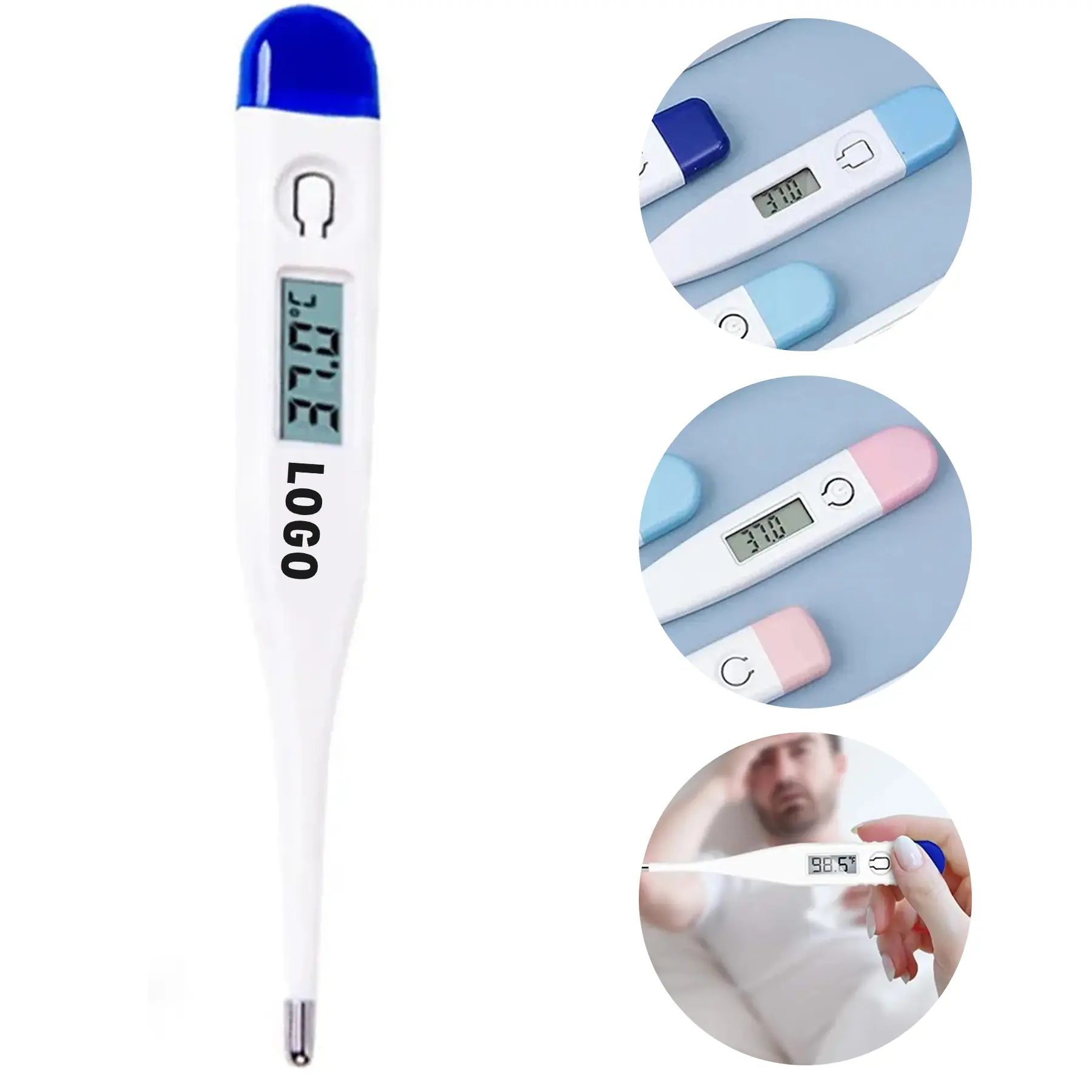 Flexible Tip Waterproof Digital LCD Oral Underarm Baby Thermometer Fast Reading 2