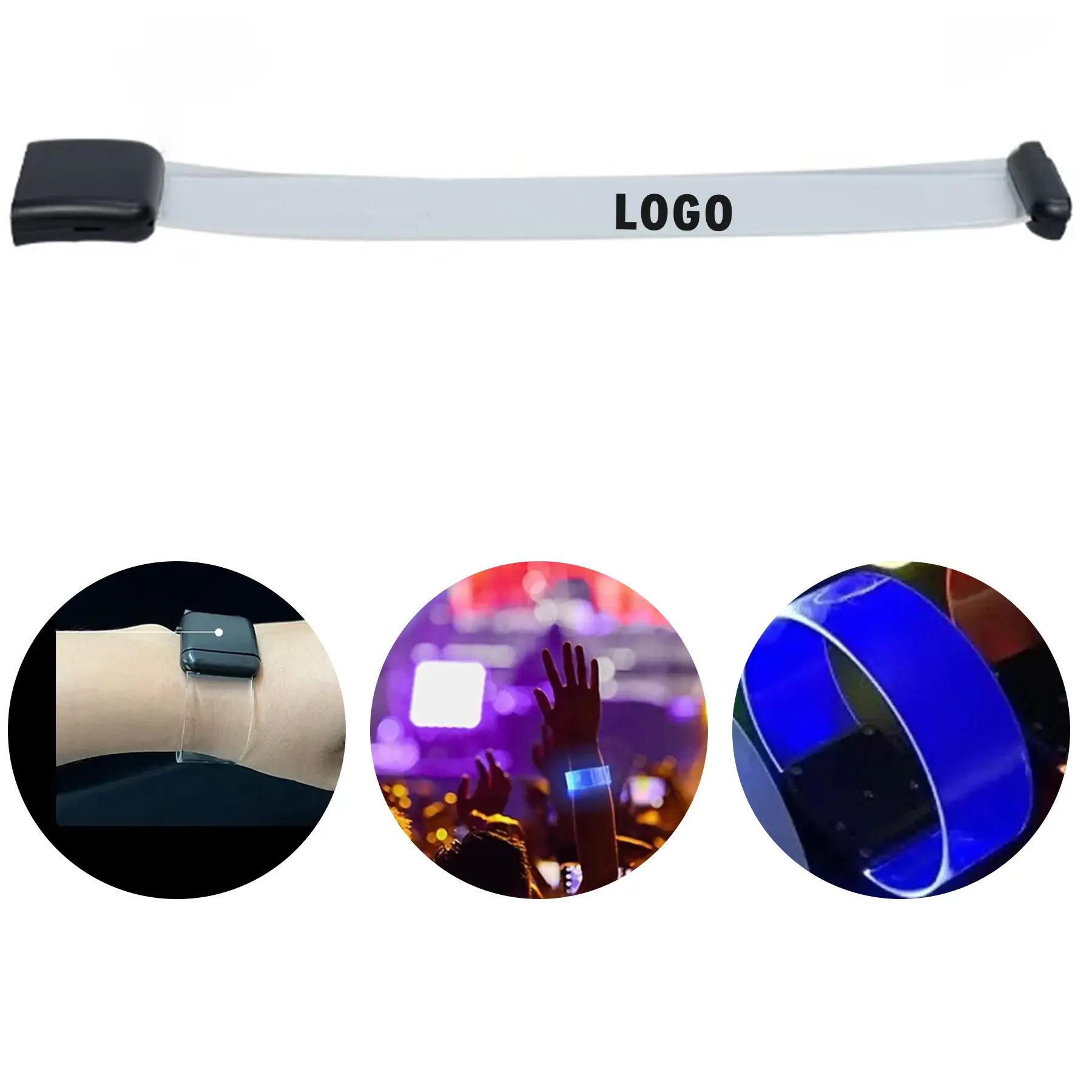 Glow LED Wristband with Magnetic Closure for Night Events 2