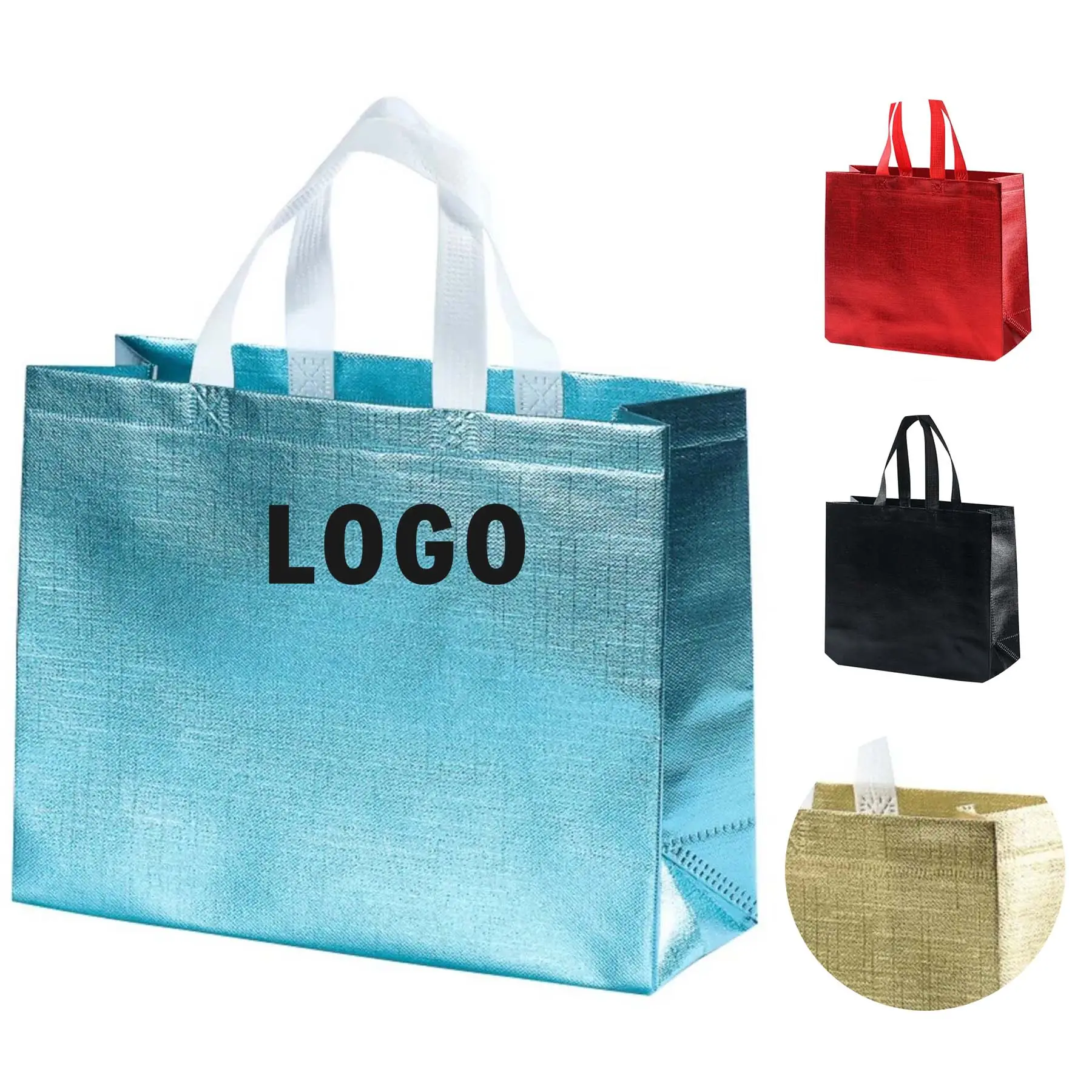Gold Embossed Non Woven Tote Bag with Handles 2