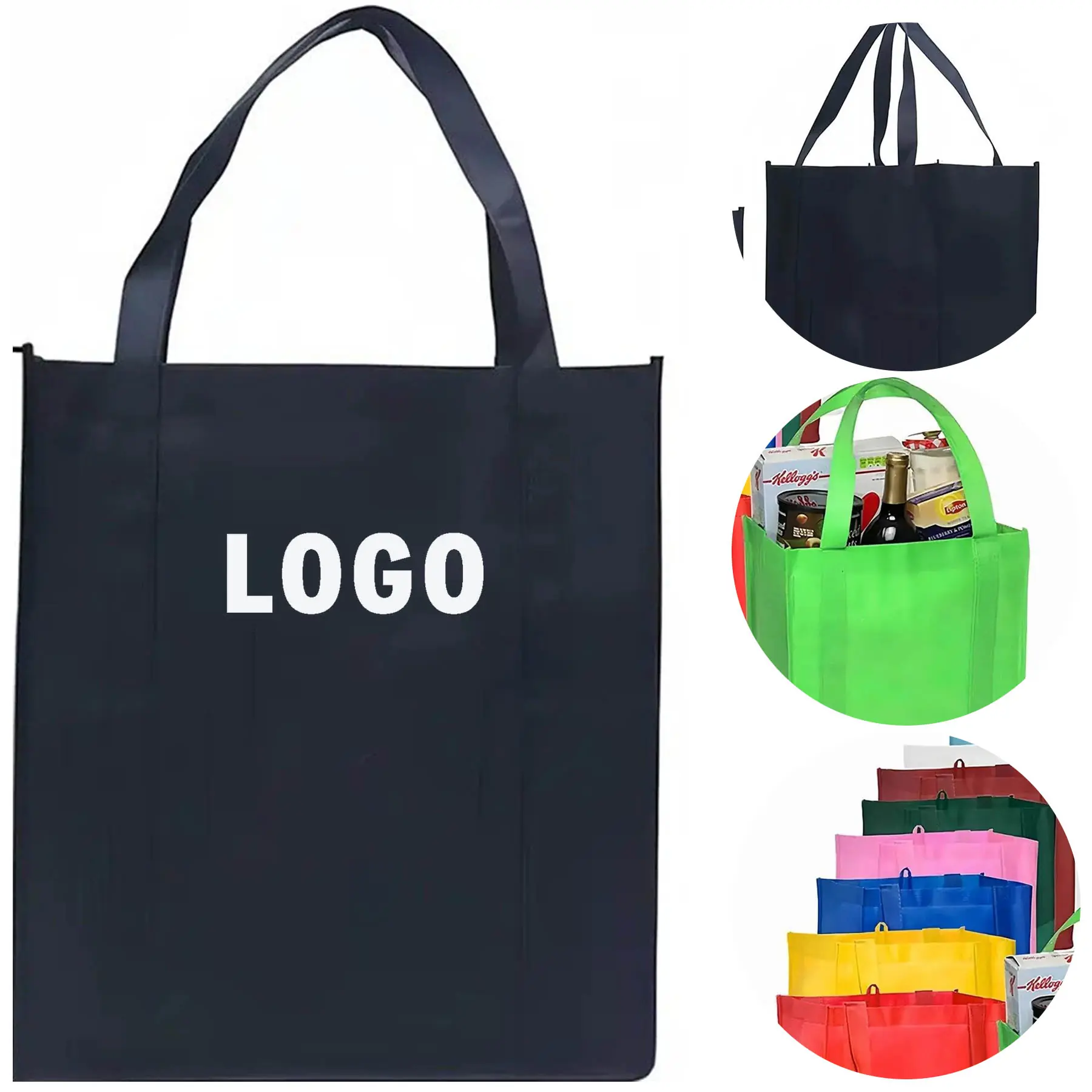 Sturdy Reusable Non Woven Tote Bag Custom Logo Eco Friendly Shopping 2