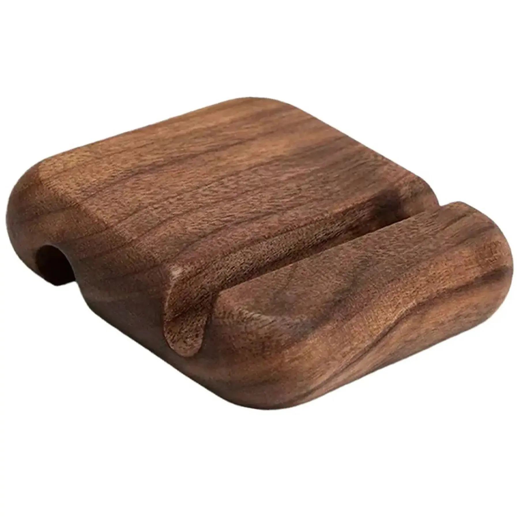 Compact Natural Wood Phone Stand, Eco Friendly Desktop Holder