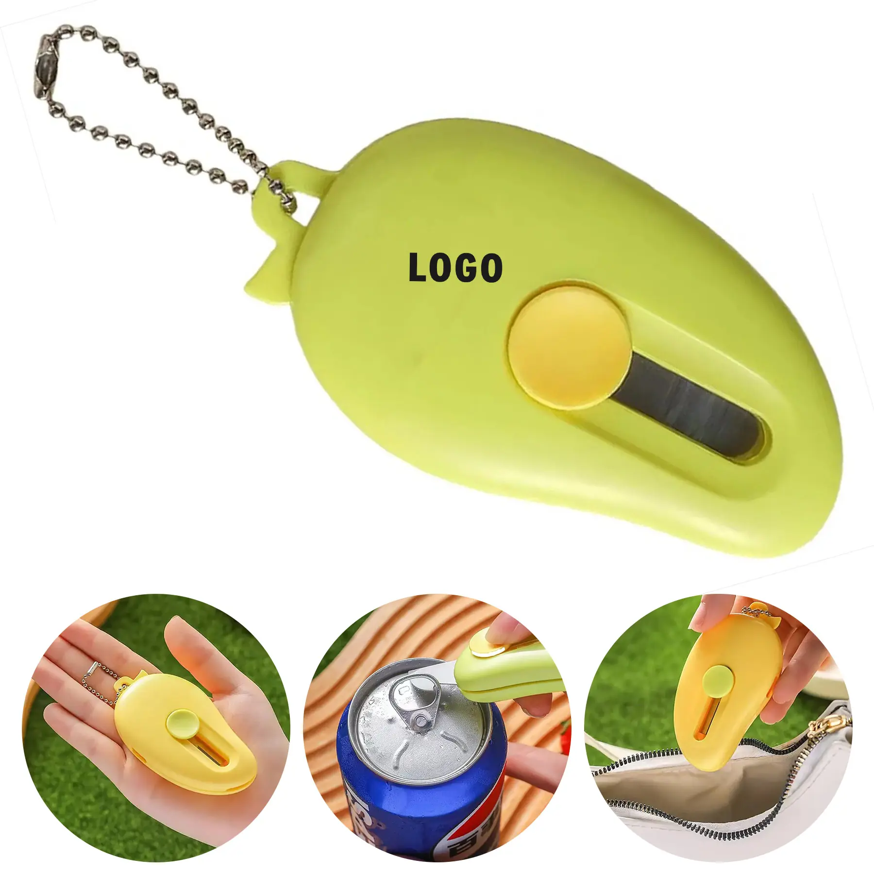Portable Pocket Fruit Peeler Tape Cutter Keychain Tool 2