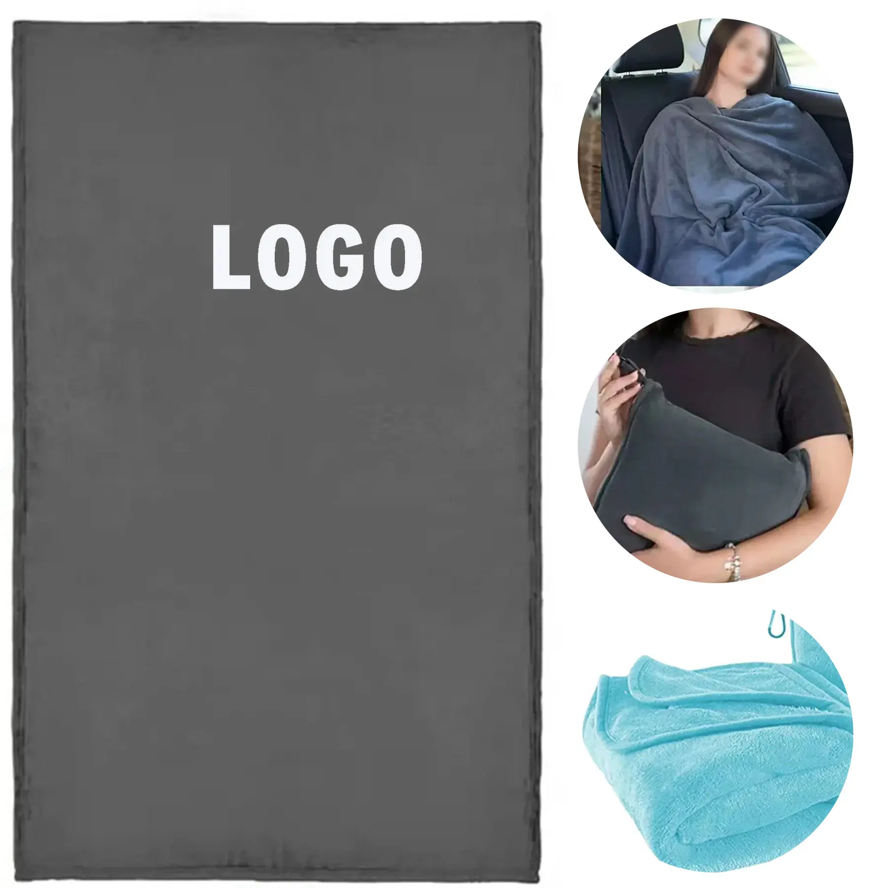 Compact Cozy Travel Blanket with Carry Pouch 2