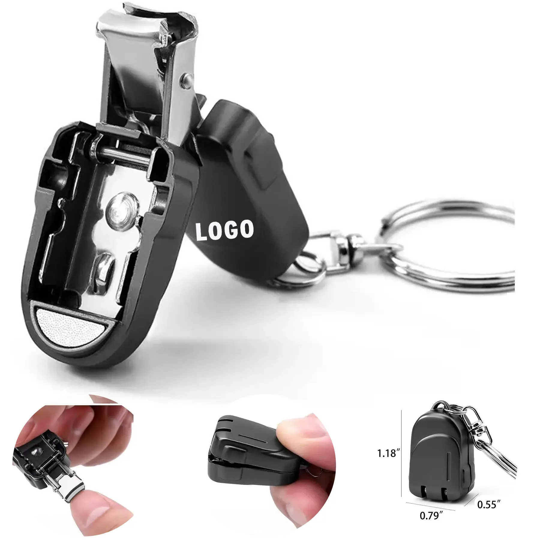 Compact Foldable Nail Trimmer Keychain Grooming Accessory 2
