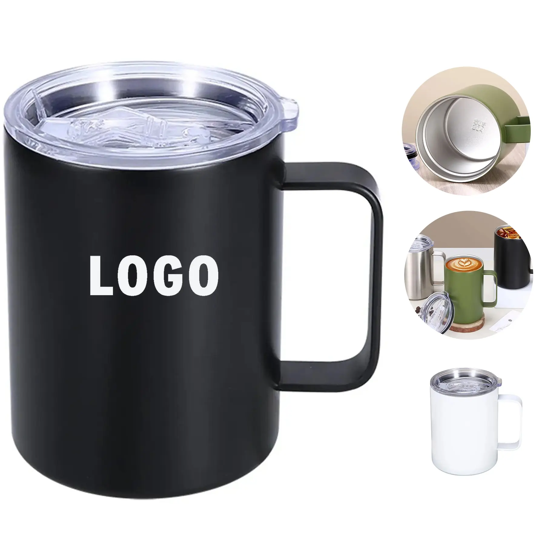 Stainless Steel Vacuum Insulated Travel Mug 12oz Double Wall 2