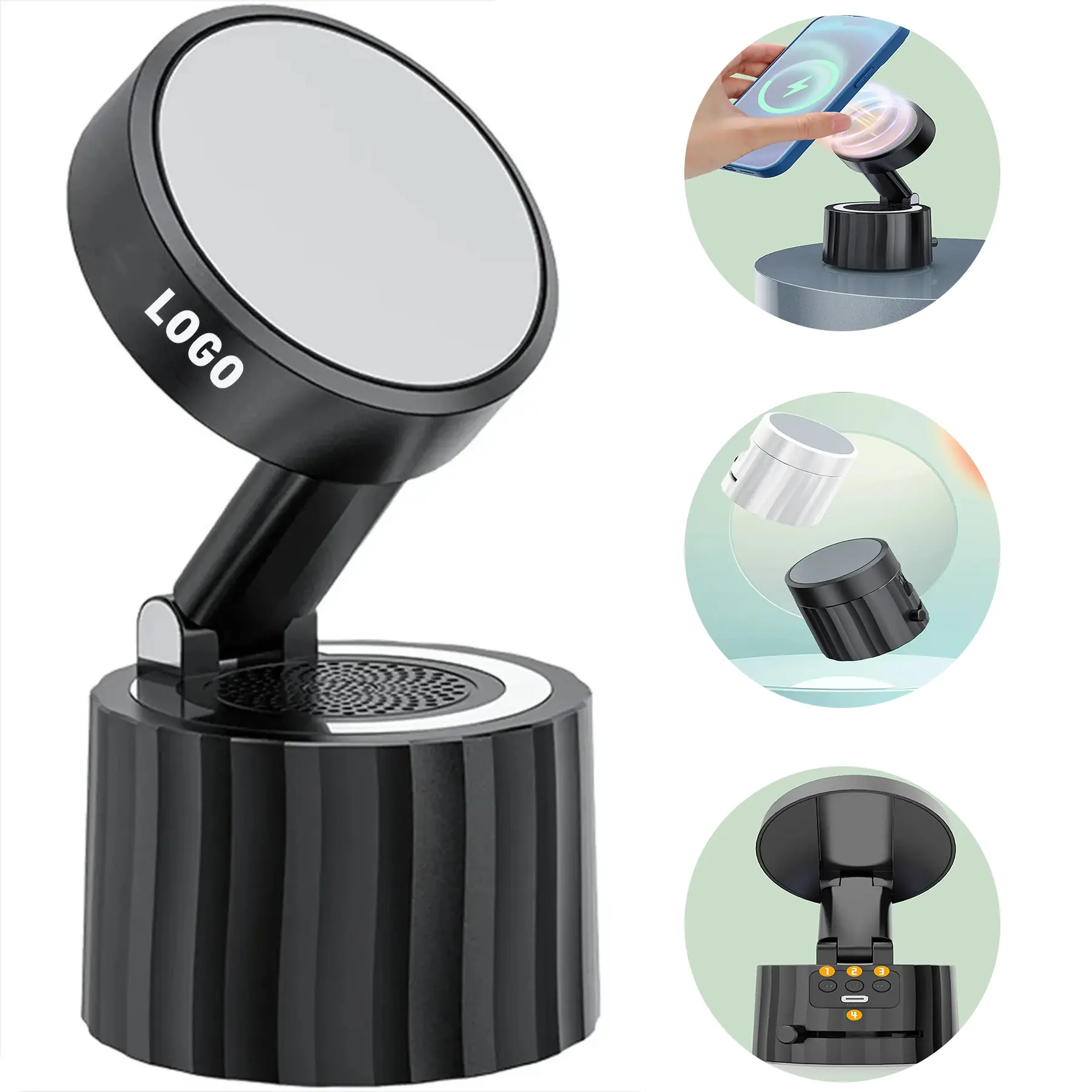Magnetic Wireless Charger Bluetooth Speaker Phone Stand 2