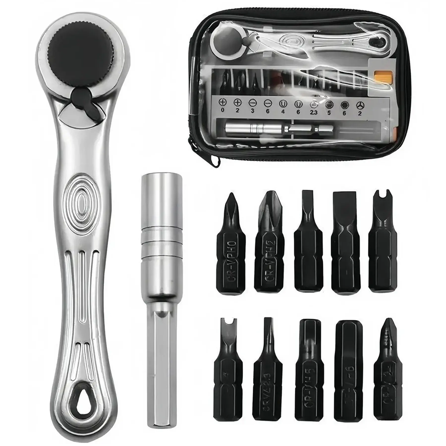 Mini Ratchet Screwdriver Set Precision Bits Travel Tool Kit