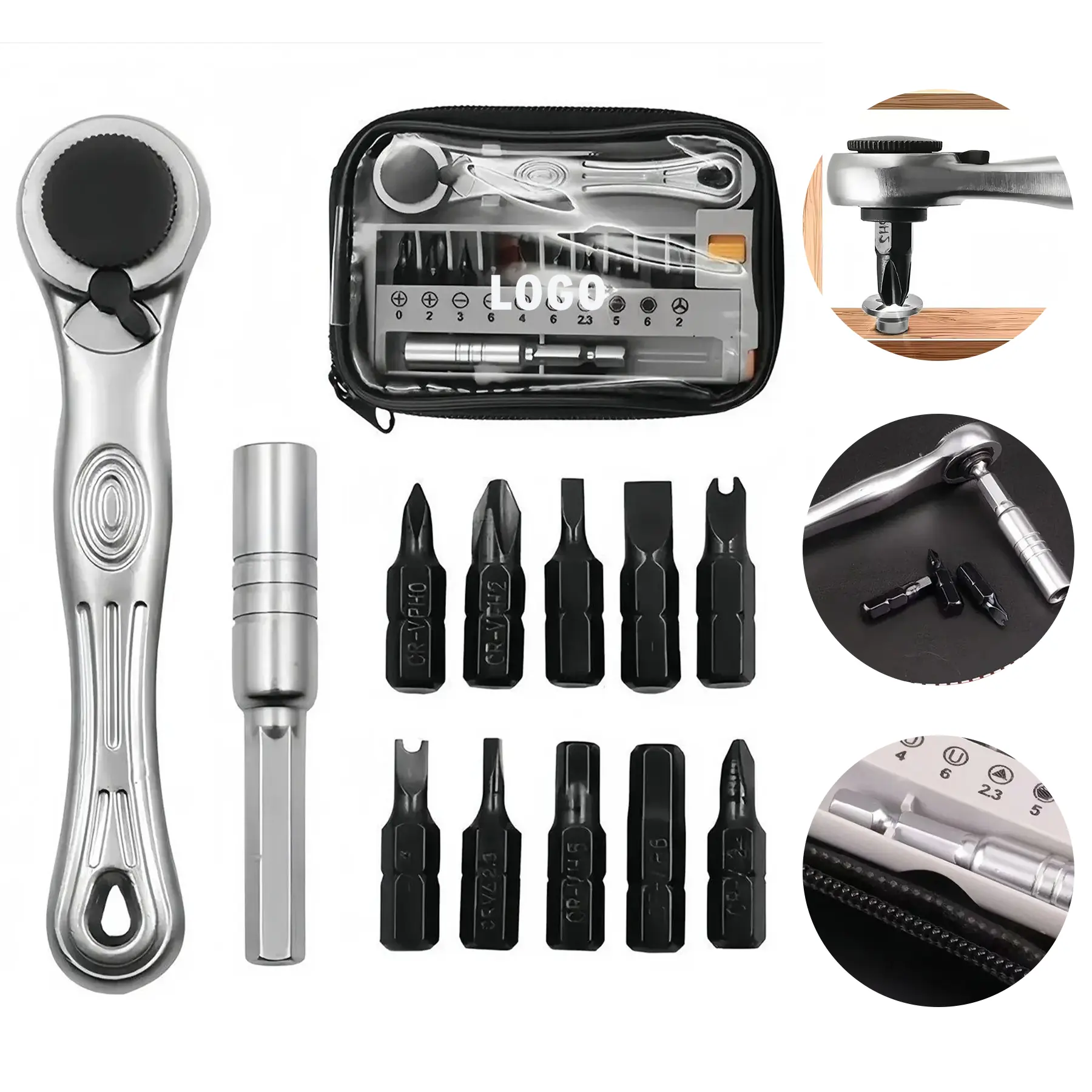 Mini Ratchet Screwdriver Set Precision Bits Travel Tool Kit 2