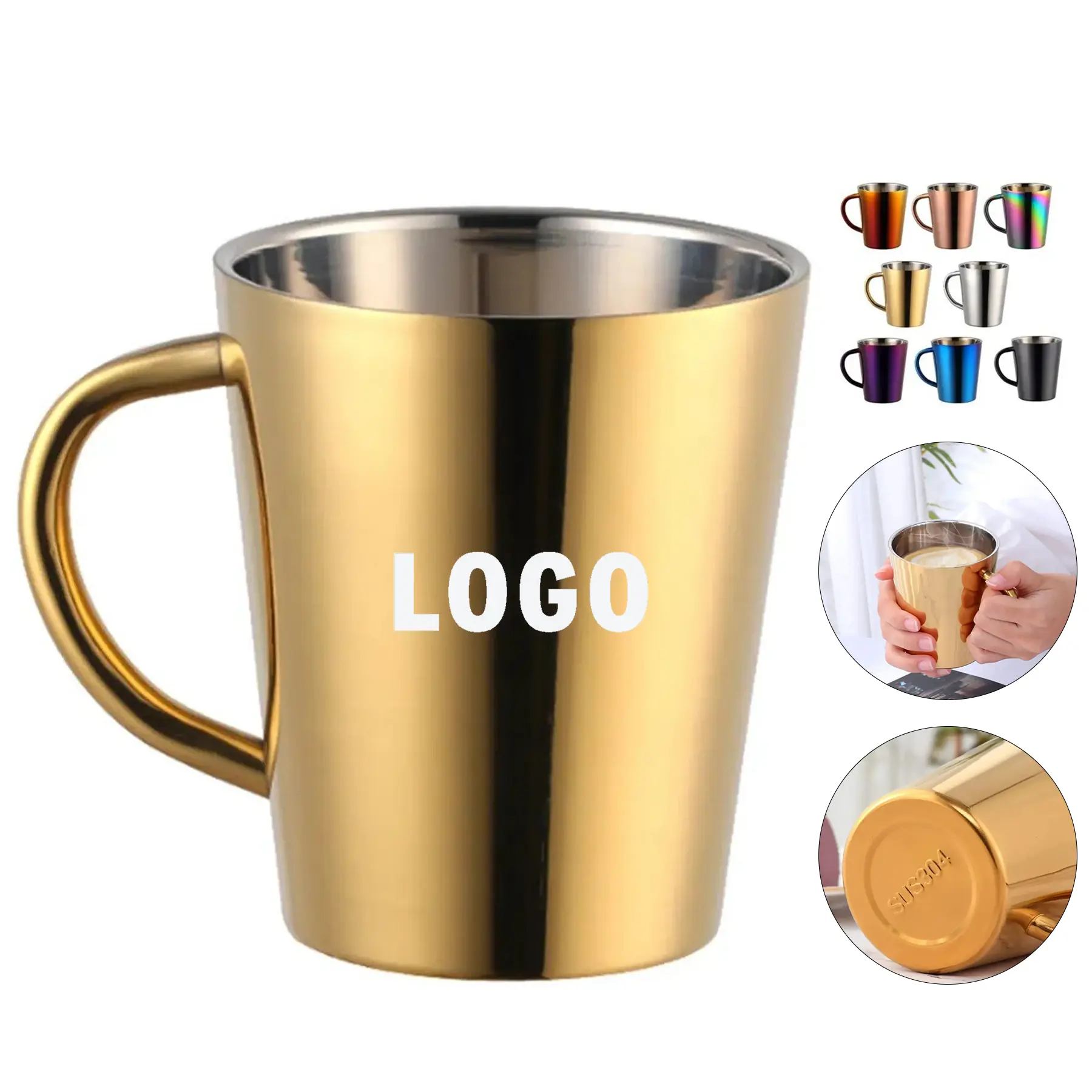 304 Stainless Steel Insulated Tumbler Cup 10 Ounce Double Wall 2