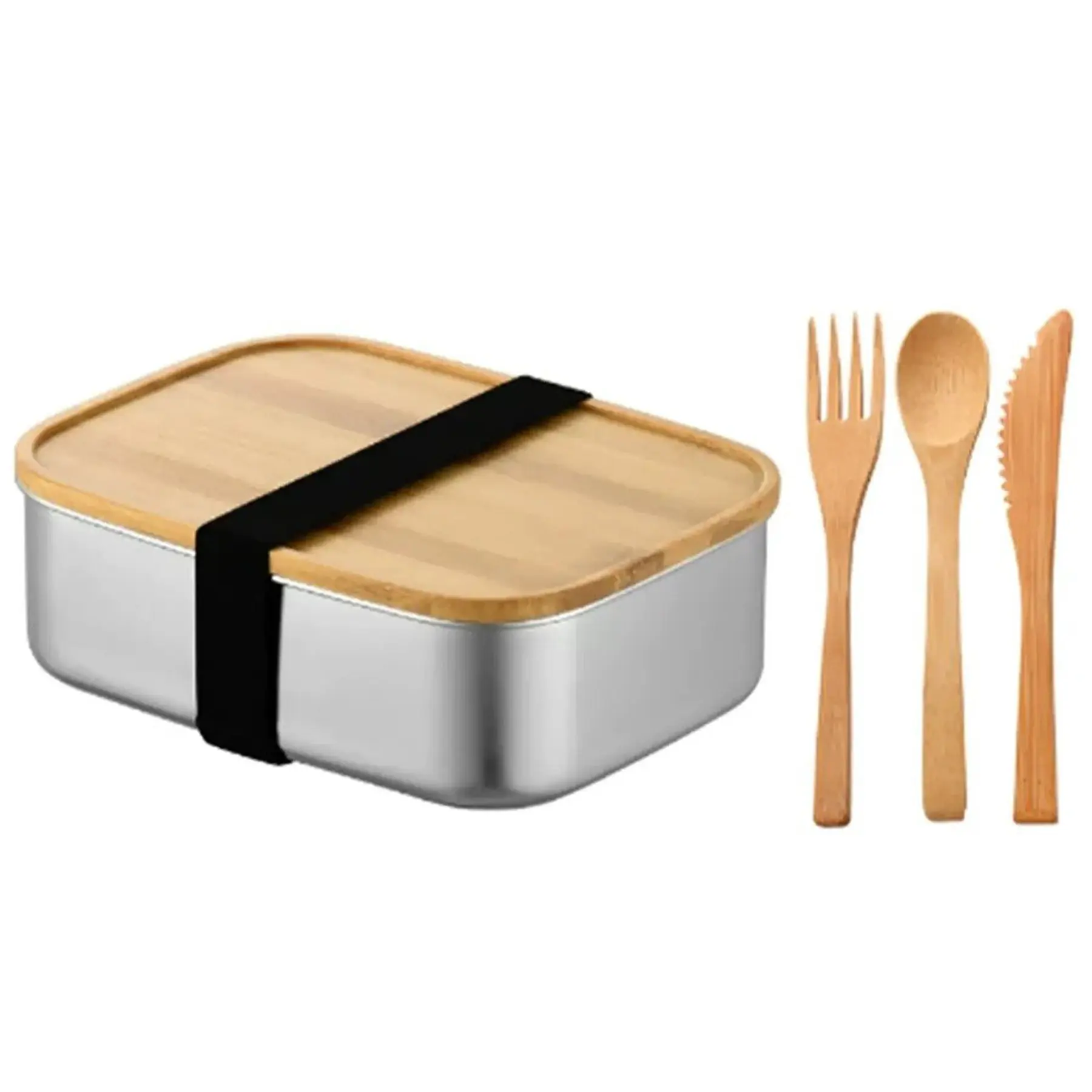 Sustainable Stainless Steel Bamboo Lid Bento Lunch Container