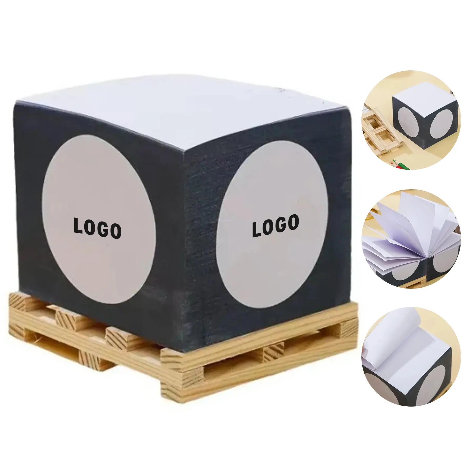 Custom 3D Cube Shaped Sticky Note Pad Logo Printing Office Branding 2