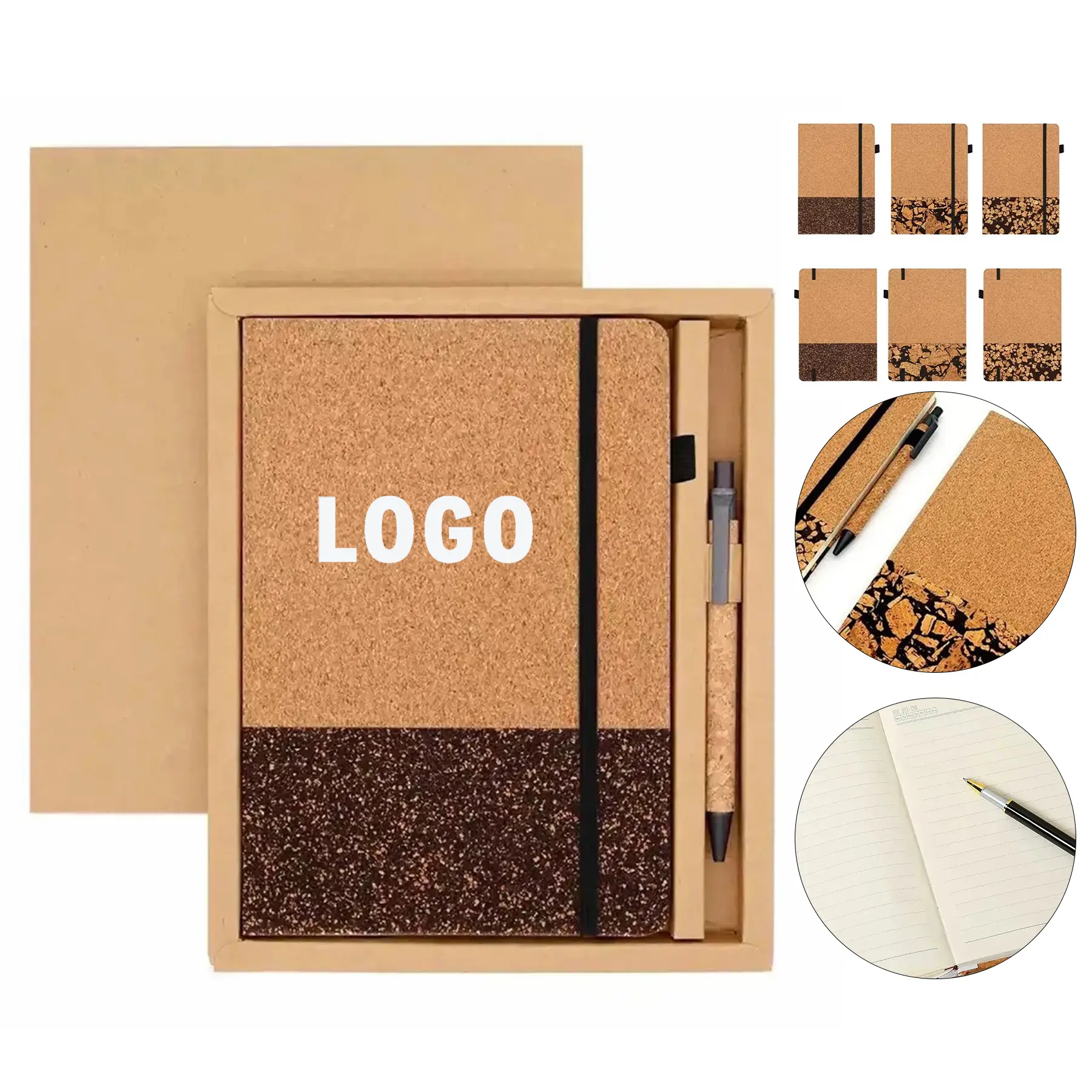 Sustainable Cork Coffee Ground Notebook Pen Set 2