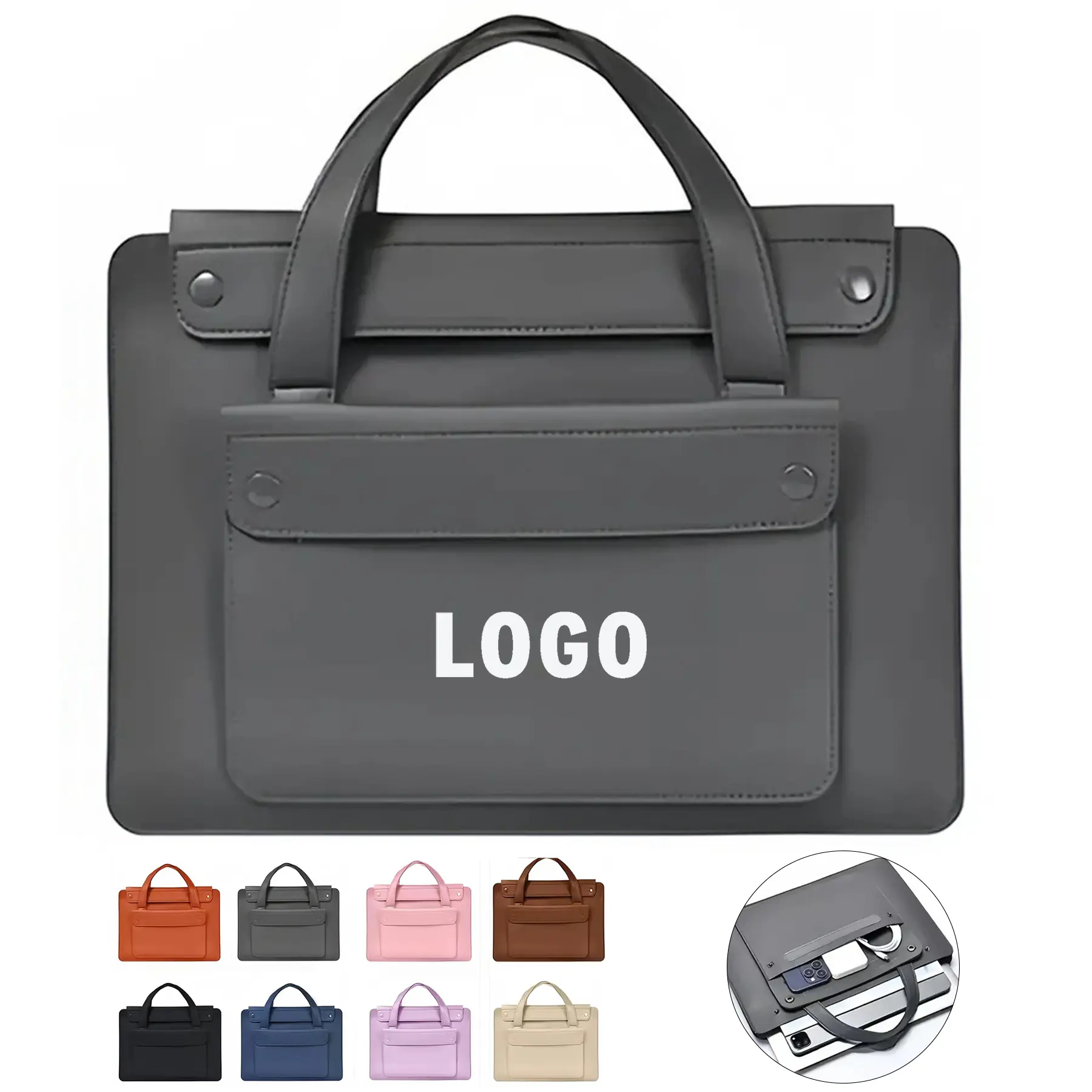 Premium PU Leather Laptop Bag Business Organizer 2