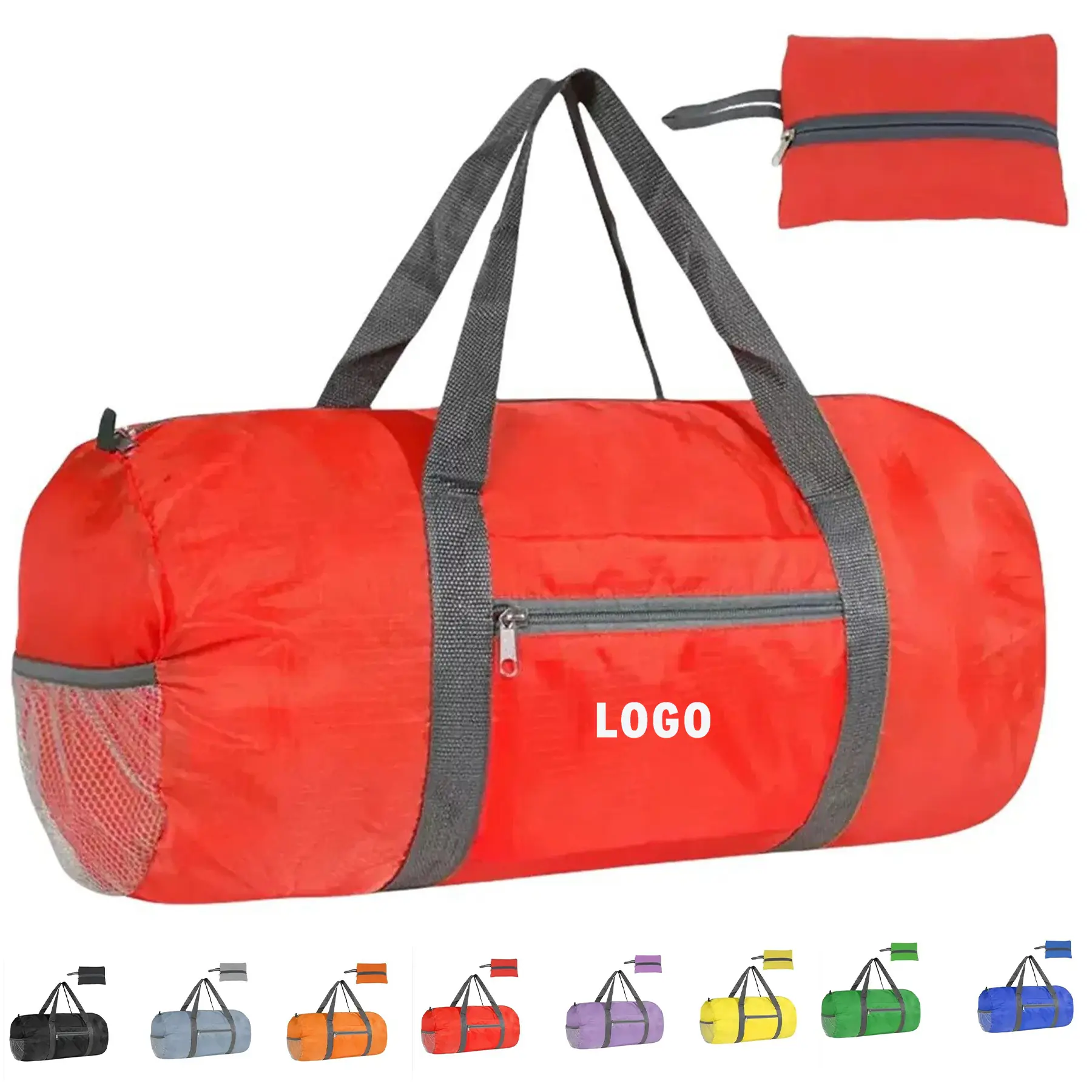 Collapsible Travel Duffel Bag 30L Zippered Pocket Water Resistant Carry Handles 2