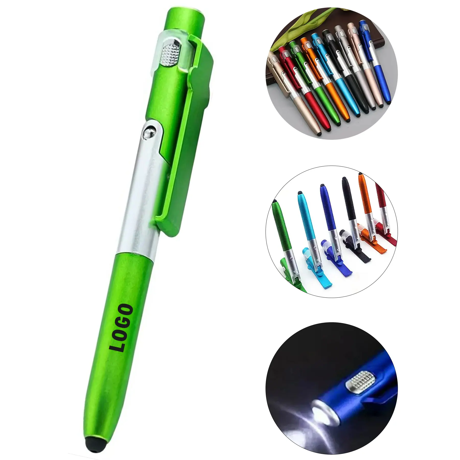 Multipurpose LED Stylus Pen Phone Stand Clip 2