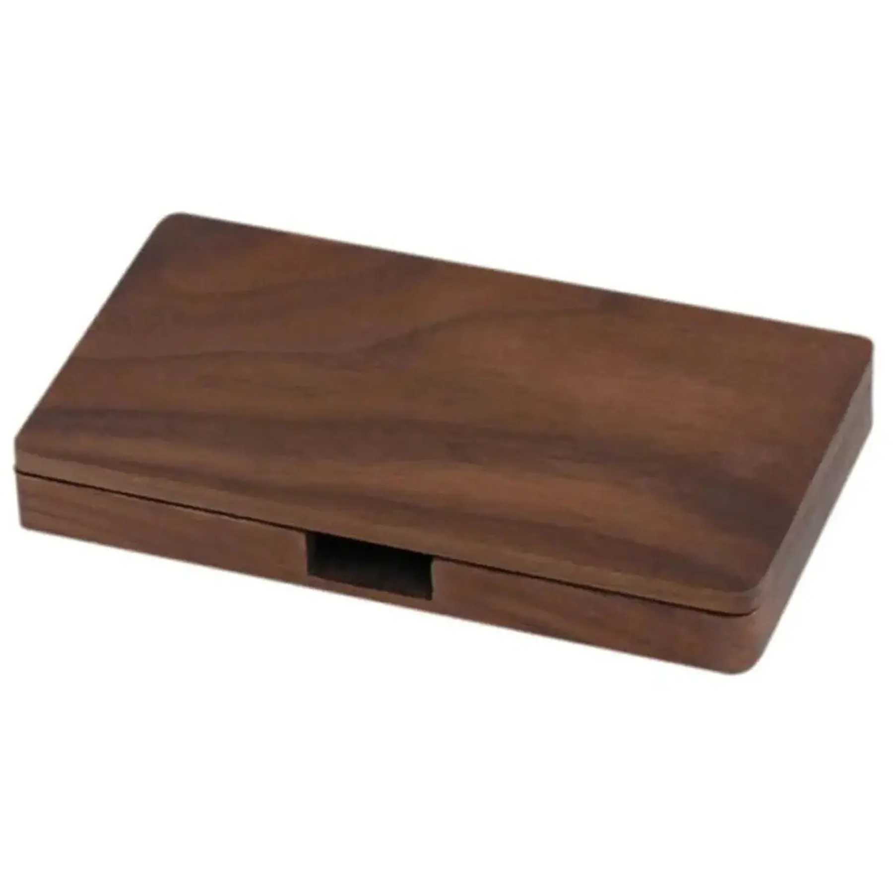 Magnetic Walnut Wood Business Card Case