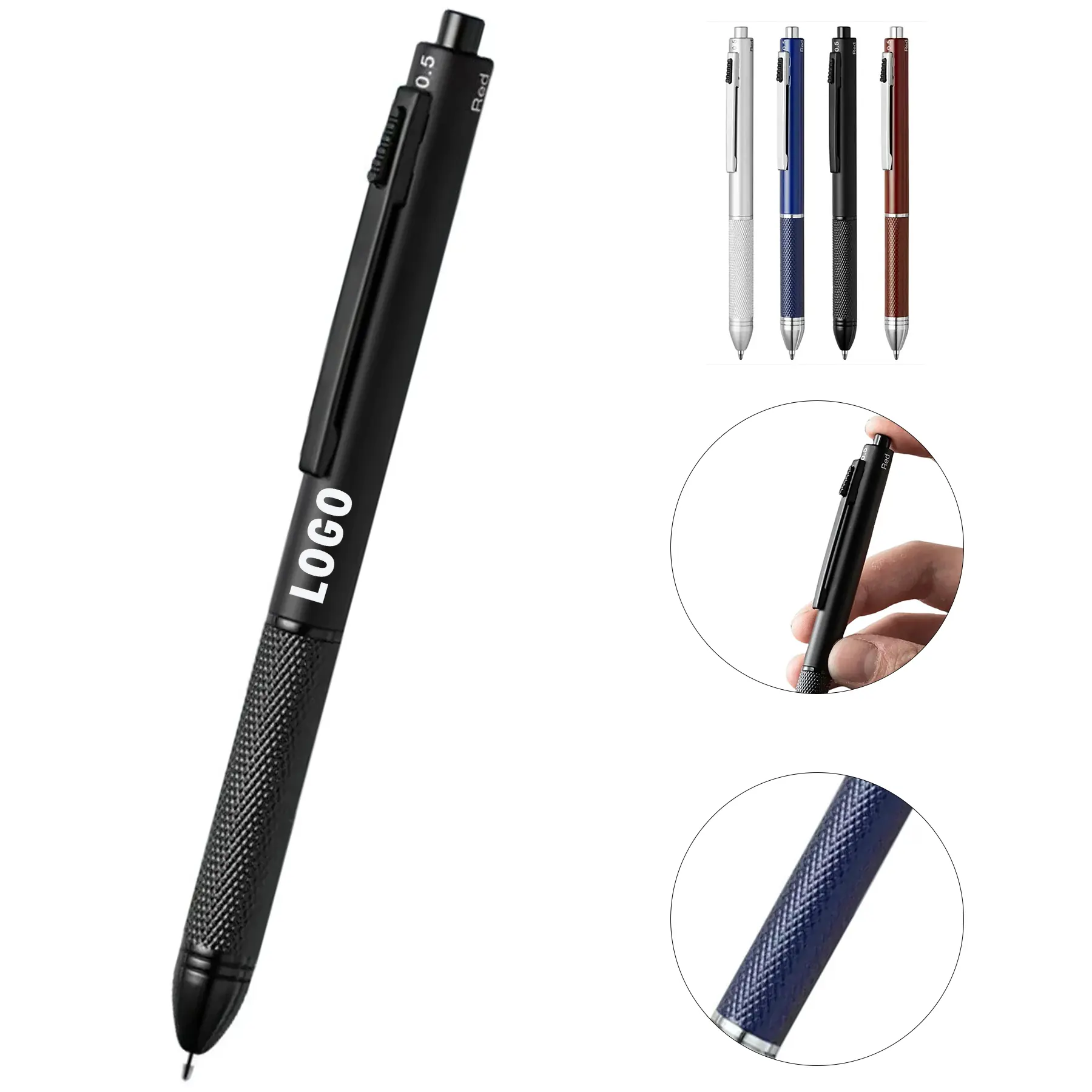 Gravity Activated Multifunction Pen Set Black Blue Red Pencil 2