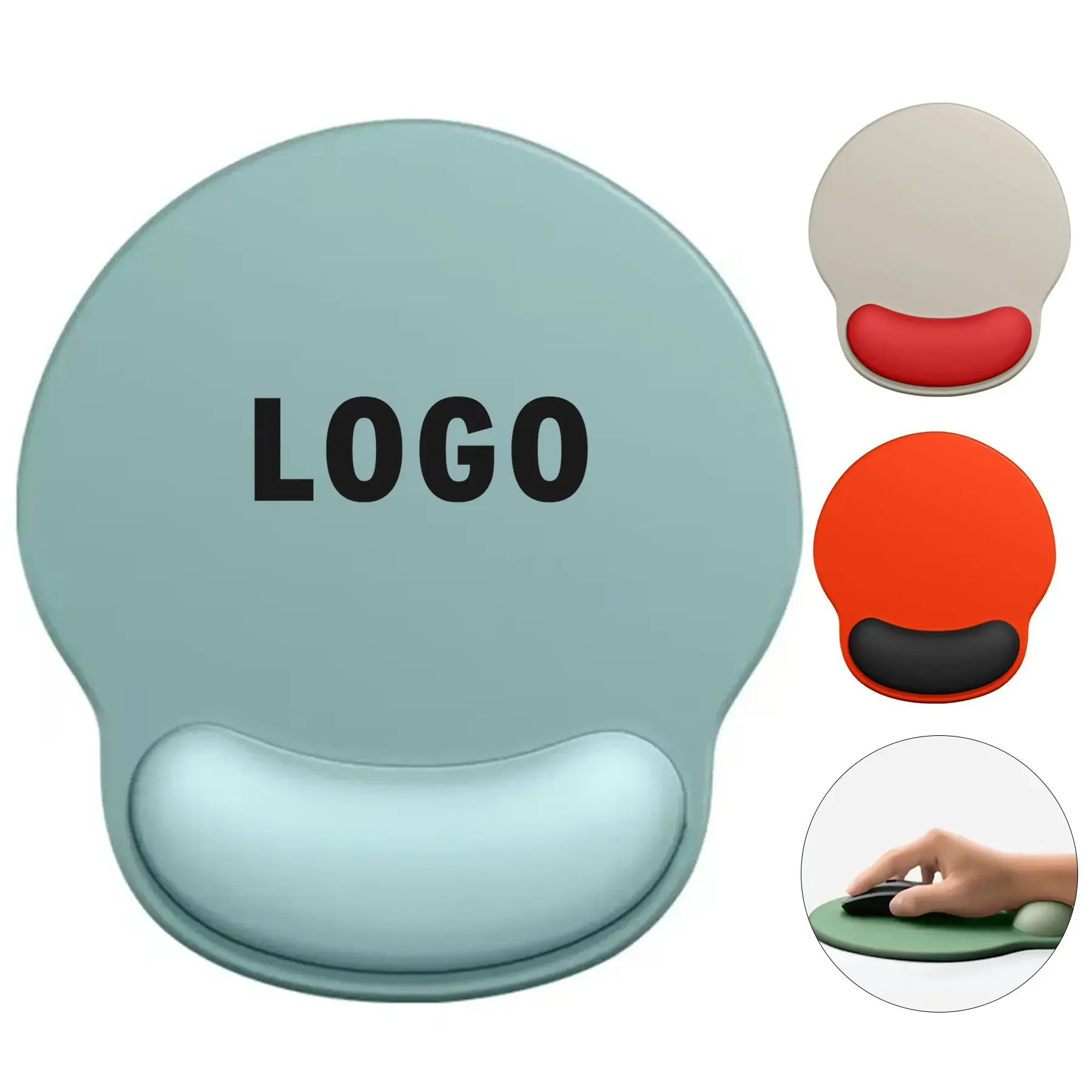 Plush Ergonomic Round Mouse Mat Wrist Support 2