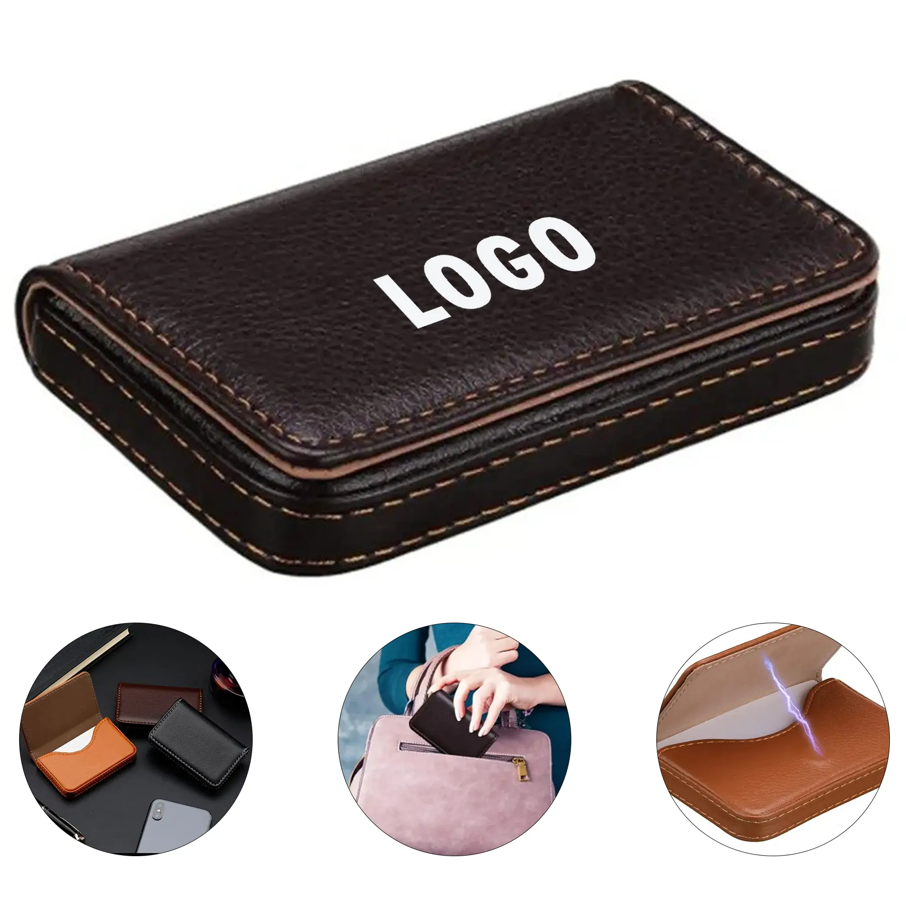 Premium Faux Leather Business Card Flap Wallet 2