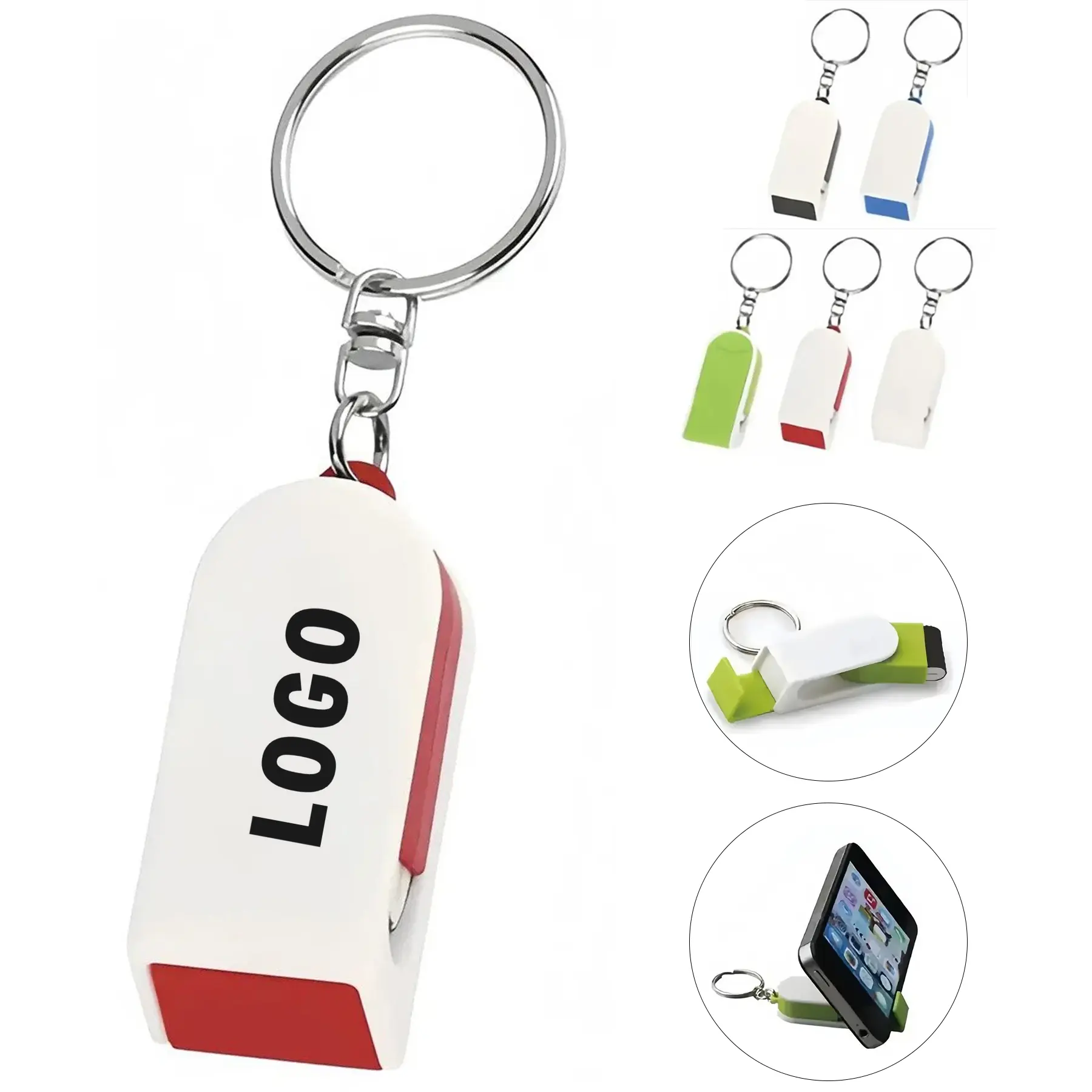Custom Phone Stand Screen Cleaner Keyring 2