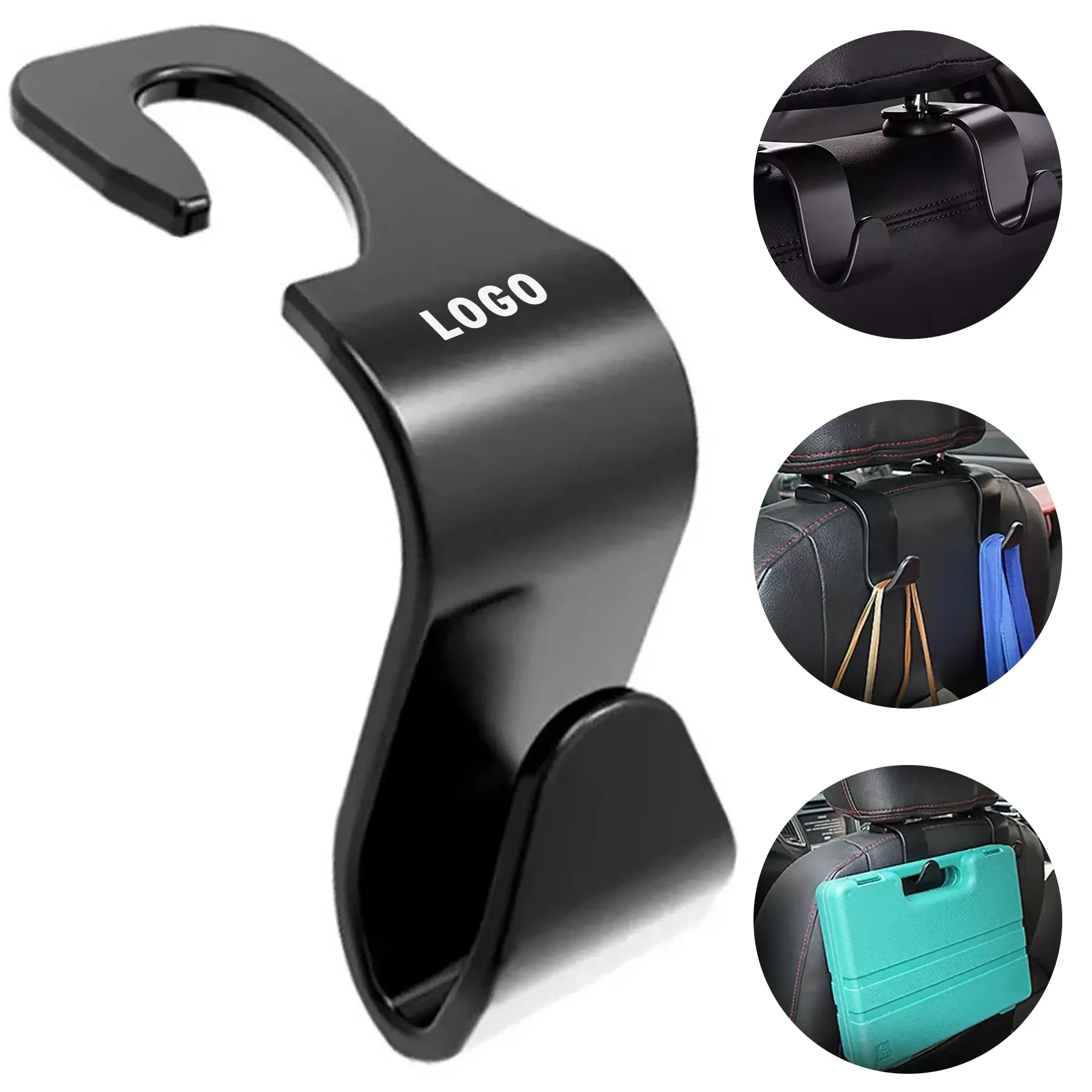 Multi Purpose Car Seat Headrest Hook Organizer Bags Purse Grocery Storage 2