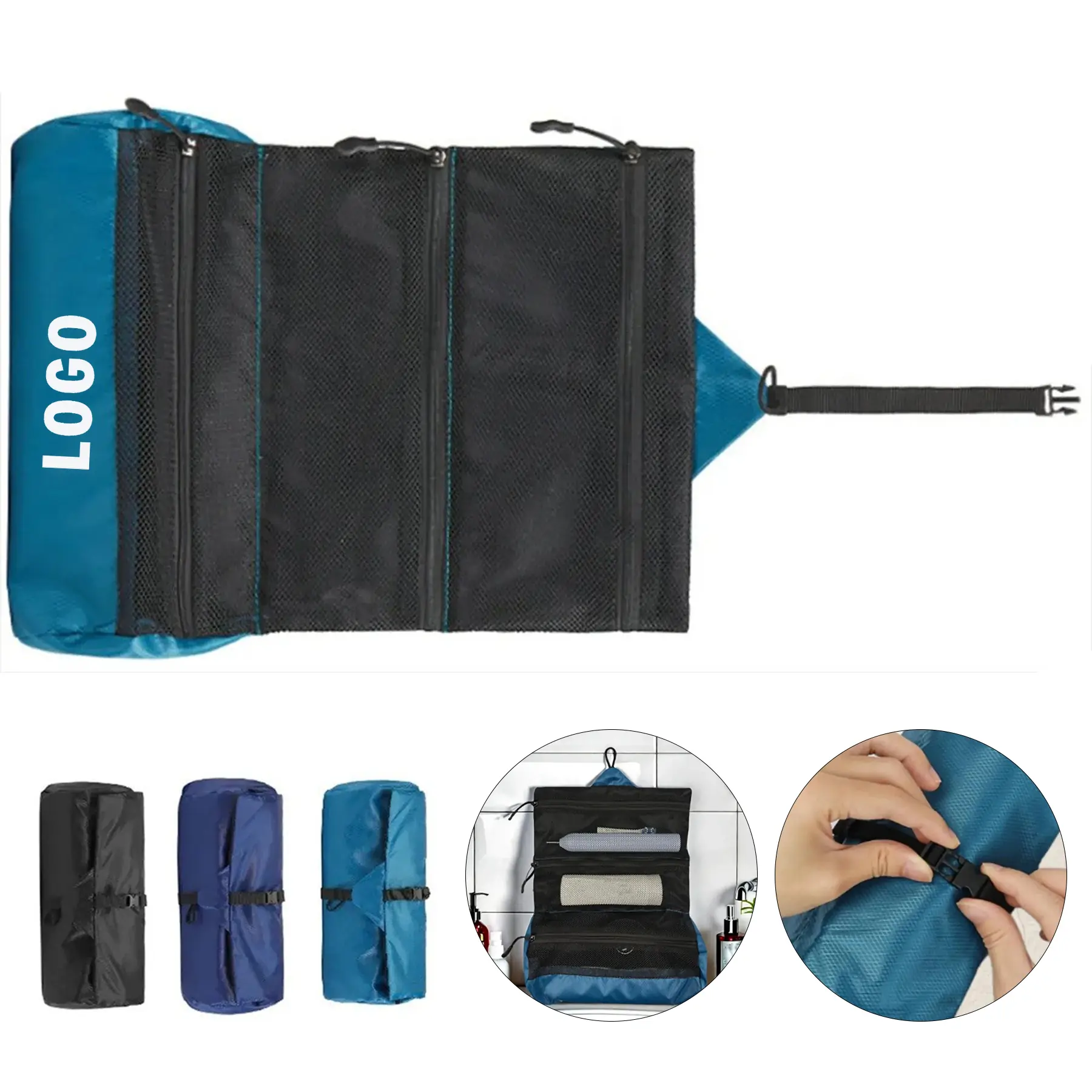 Waterproof Hanging Travel Toiletry Bag Foldable Cosmetic Organizer 2