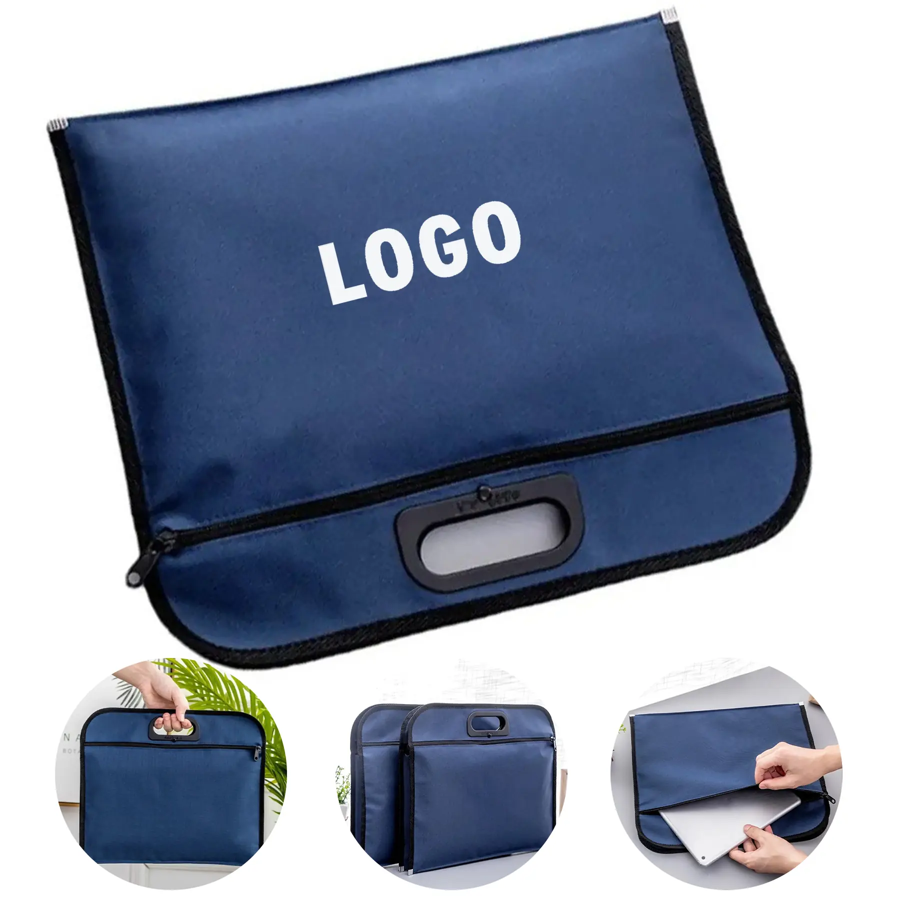 Sturdy Double Layer Fabric Document Tote Office Use 2