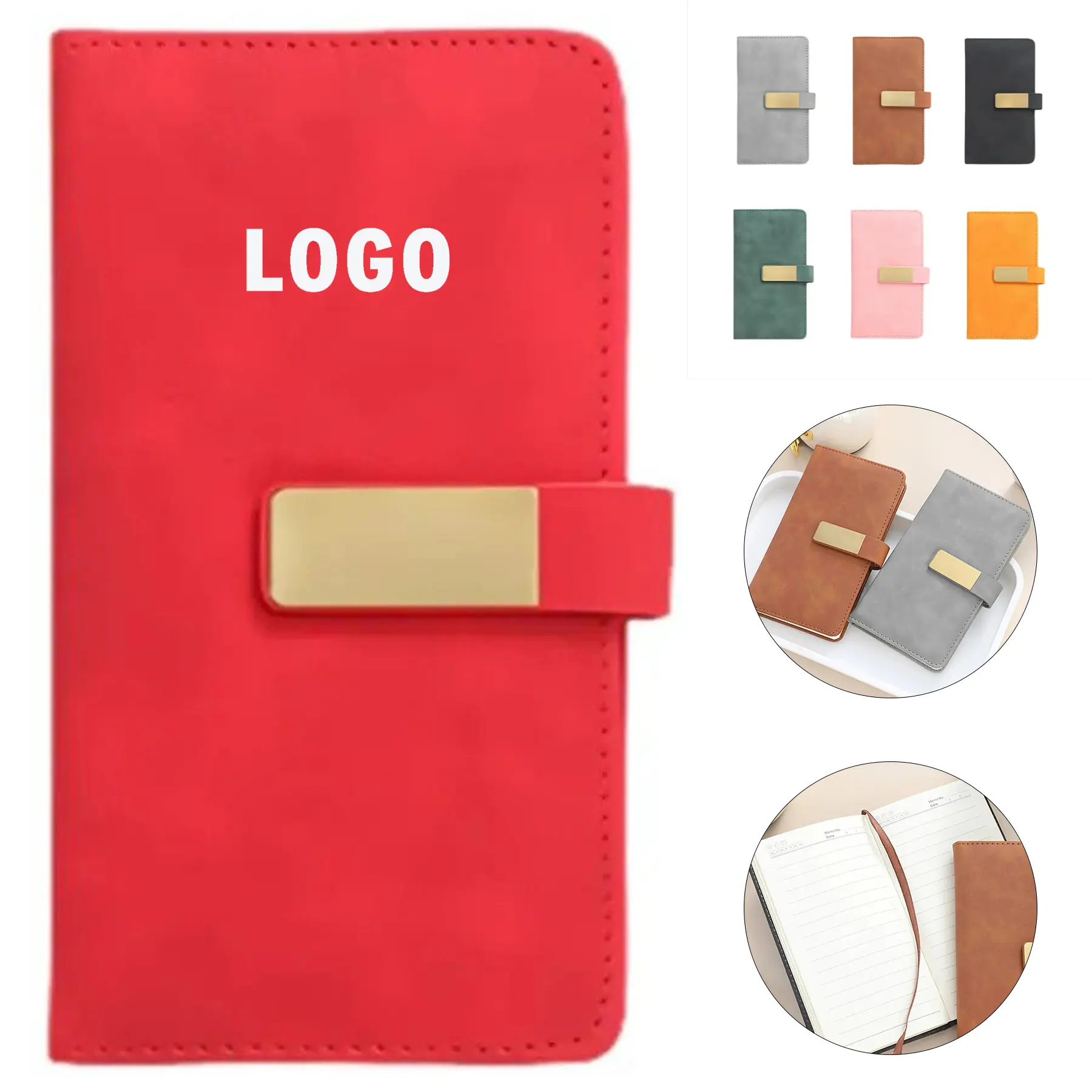 Professional PU Leather Notebook Magnetic Closure, Lined Pages, Custom Logo 2
