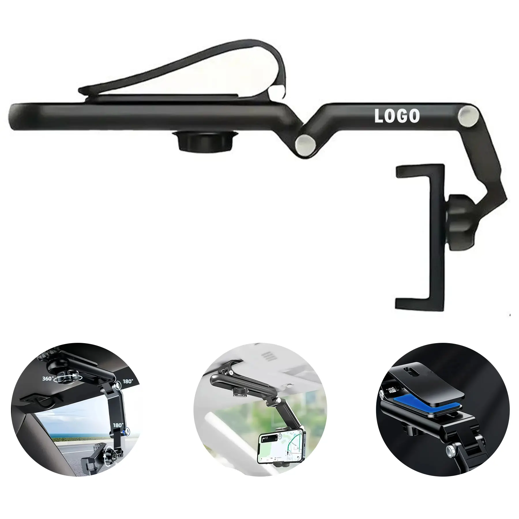 Car Sun Visor Mobile Phone Holder GPS Navigation Clip 2
