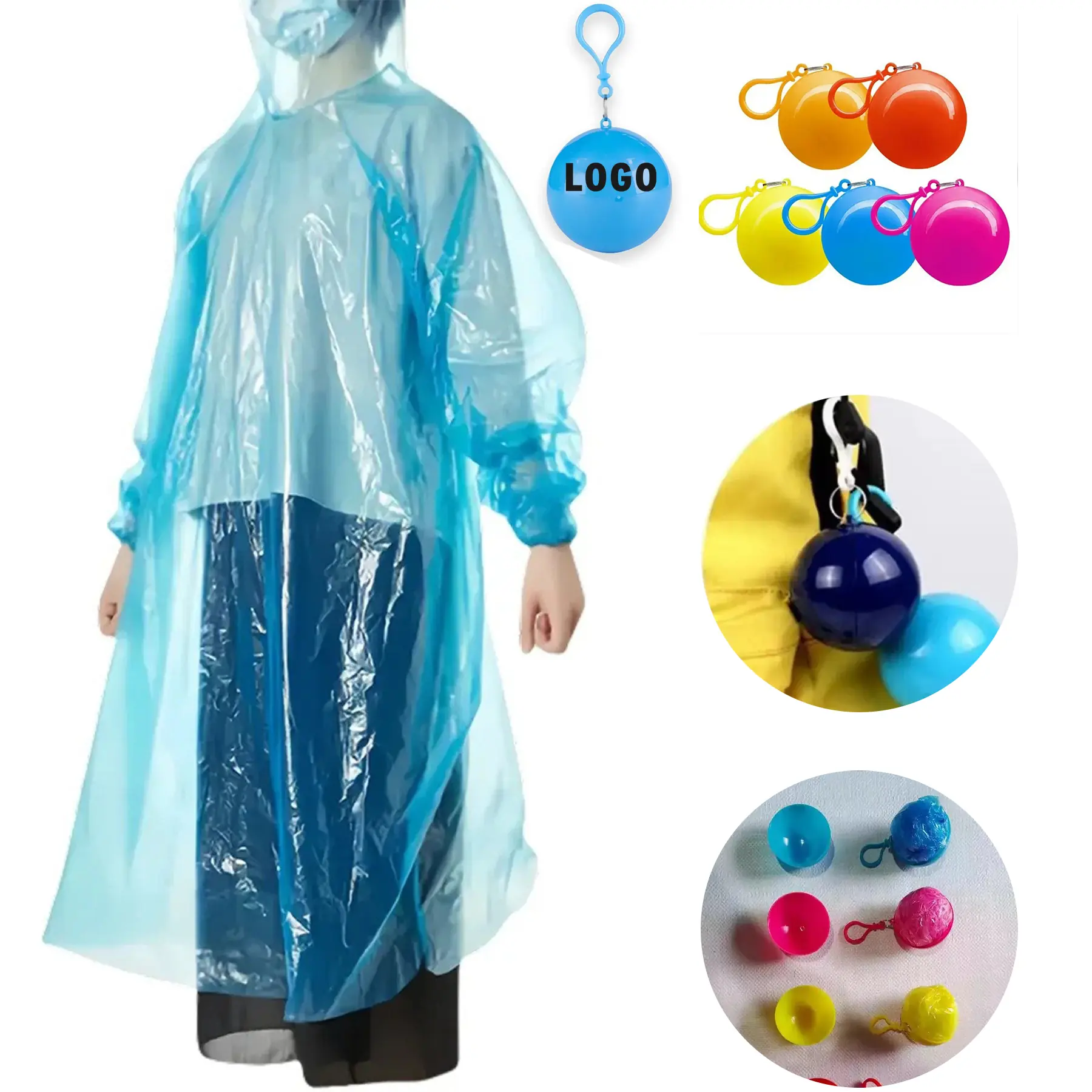 Vibrant Plastic Ball Keychain Set Colorful Key Ring Accessory 2