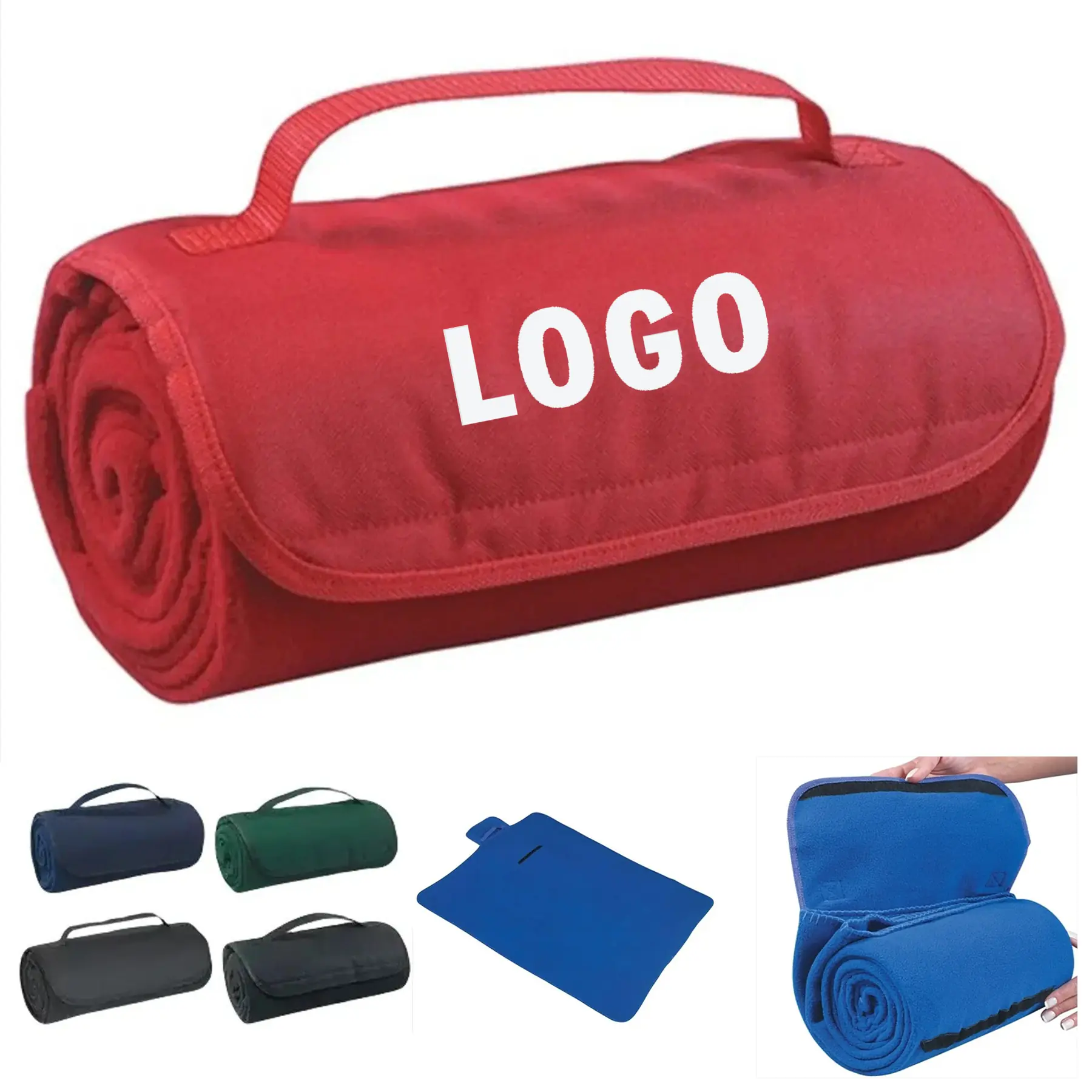Waterproof Foldable Picnic Blanket Portable Carry Handle Outdoor Travel 2
