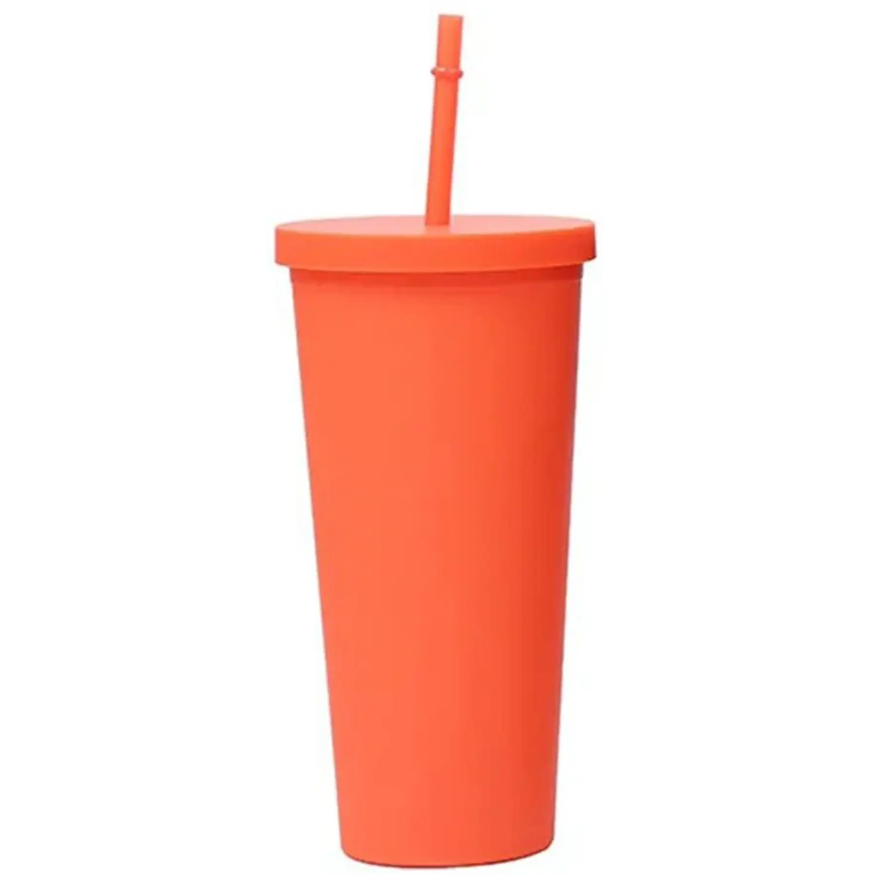 Vibrant 24oz Matte Reusable Plastic Cup Straw Lid