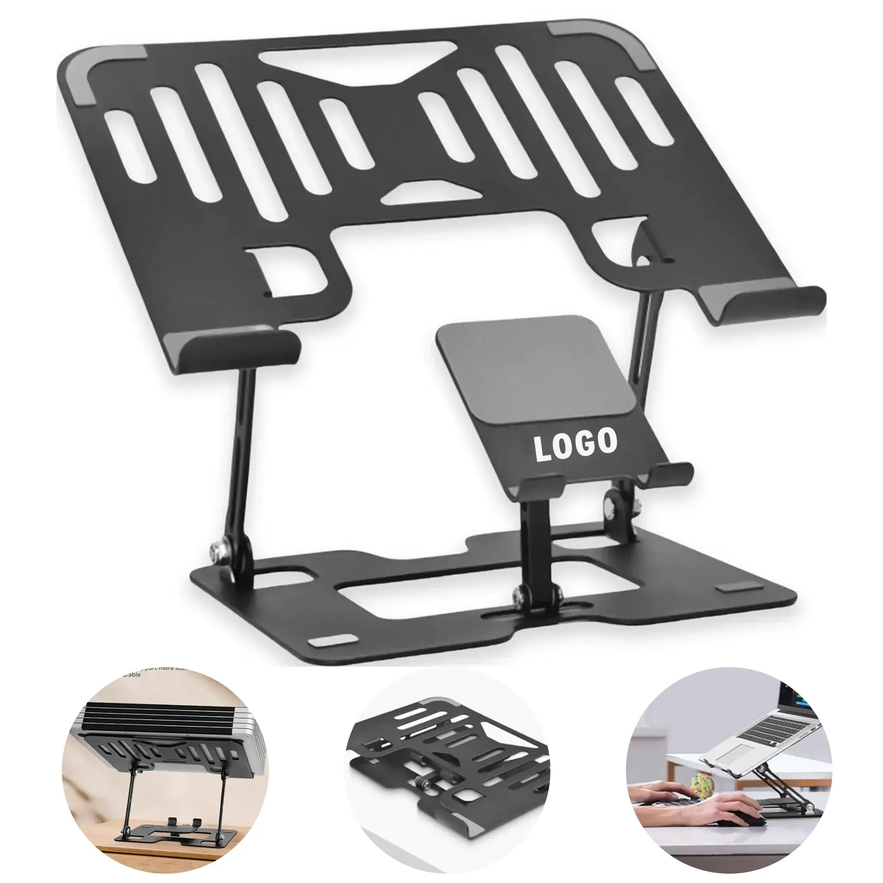 Foldable Ergonomic Laptop Phone Stand Height Adjustable Portable Riser 2