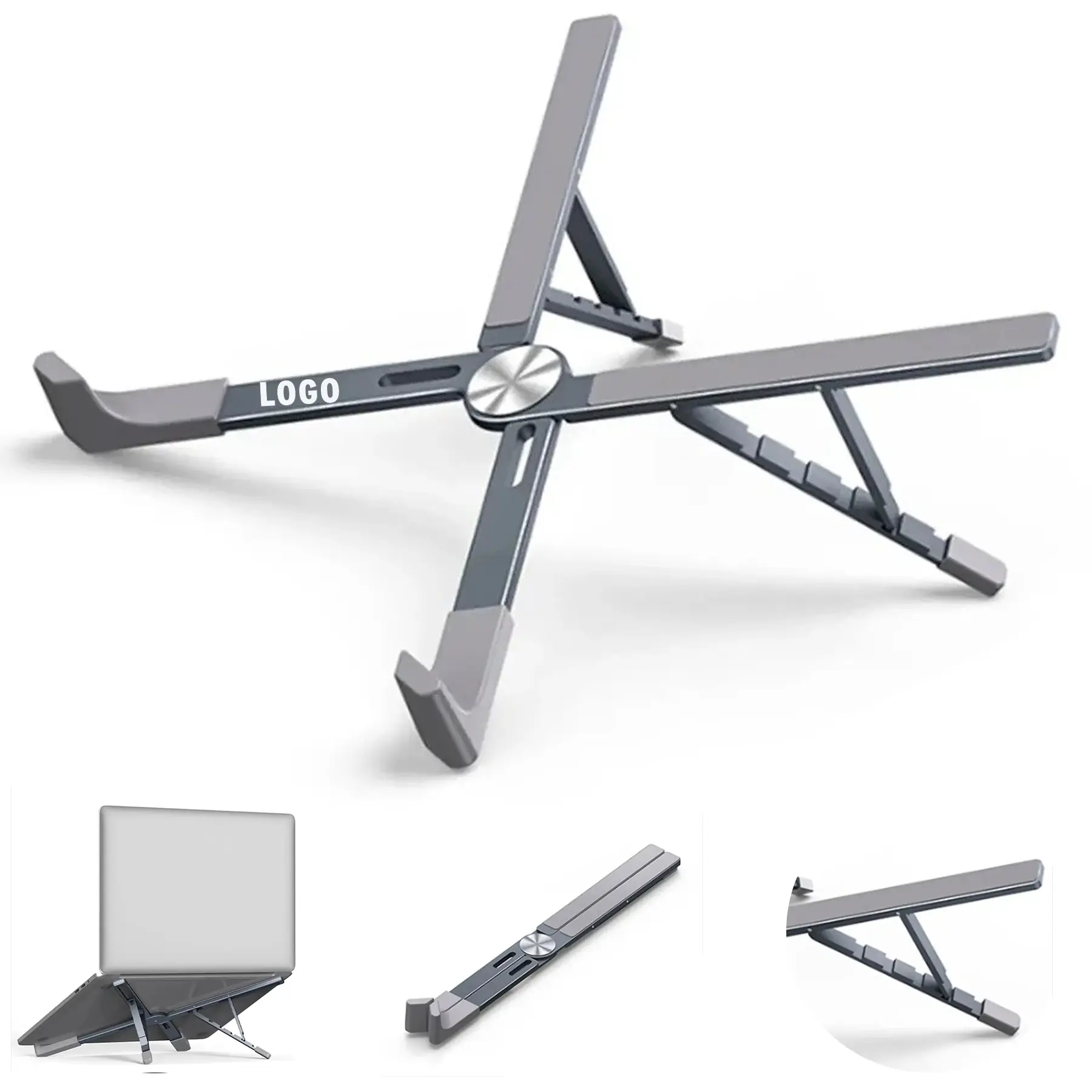 Foldable Aluminum Laptop Riser Ventilated Ergonomic Stand 2