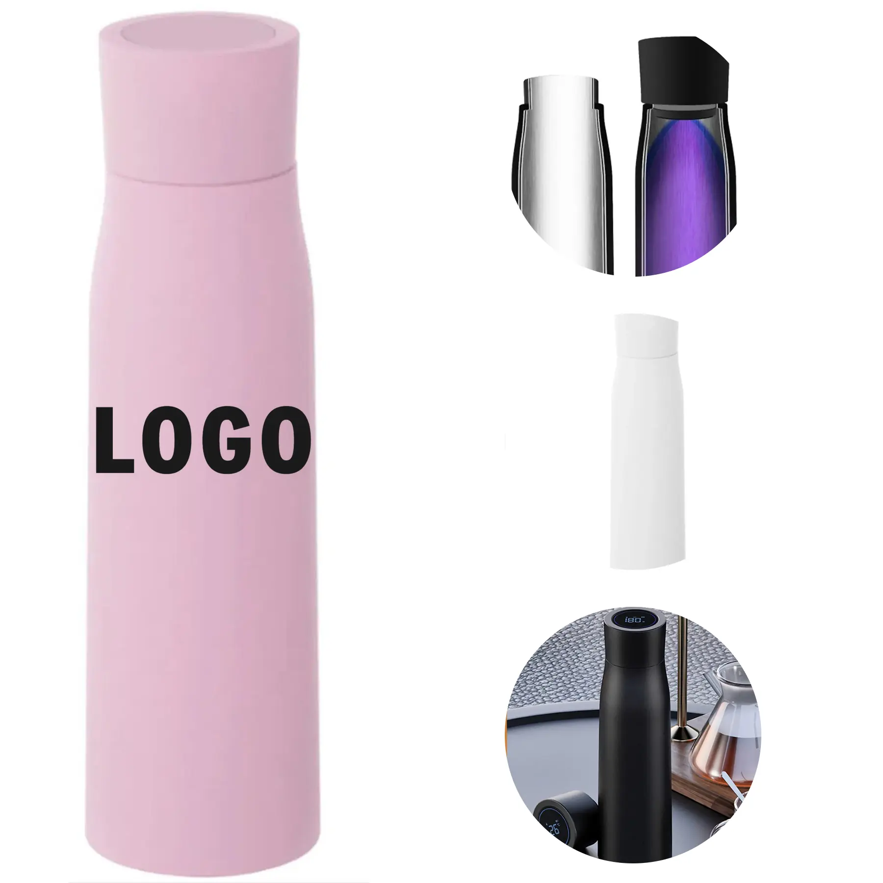 Smart UV Sterilizing Self Cleaning Insulated Bottle Temp Display 2