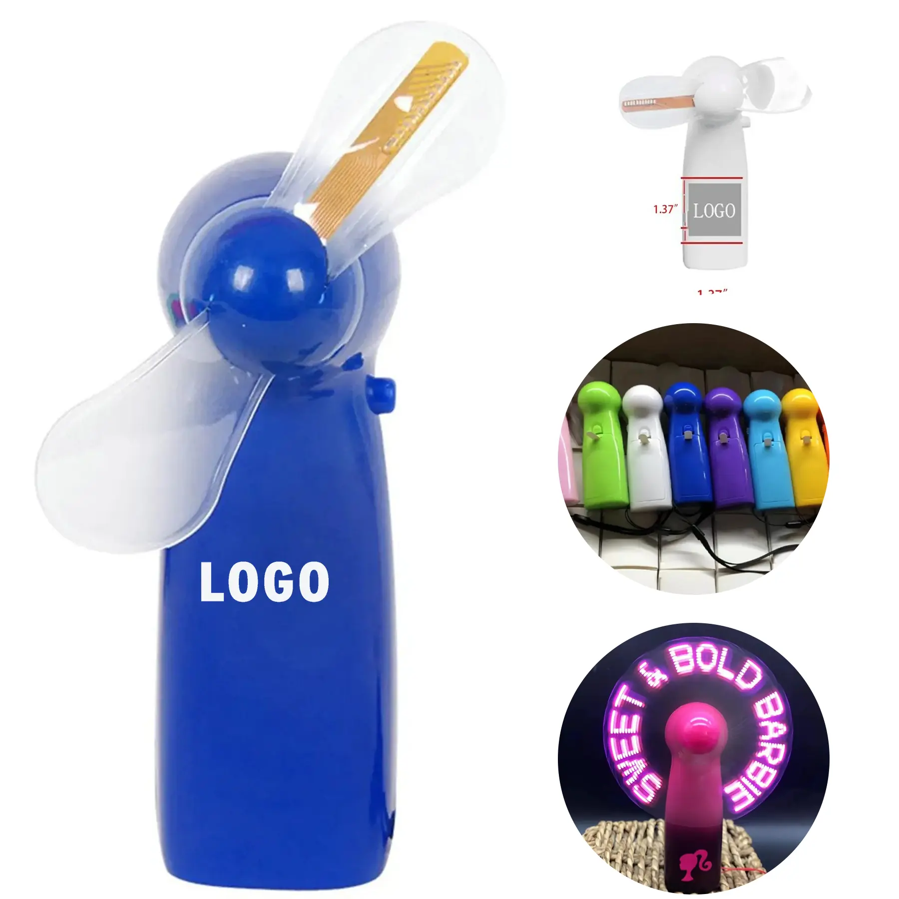 Custom LED Message Rechargeable Mini Fan 2