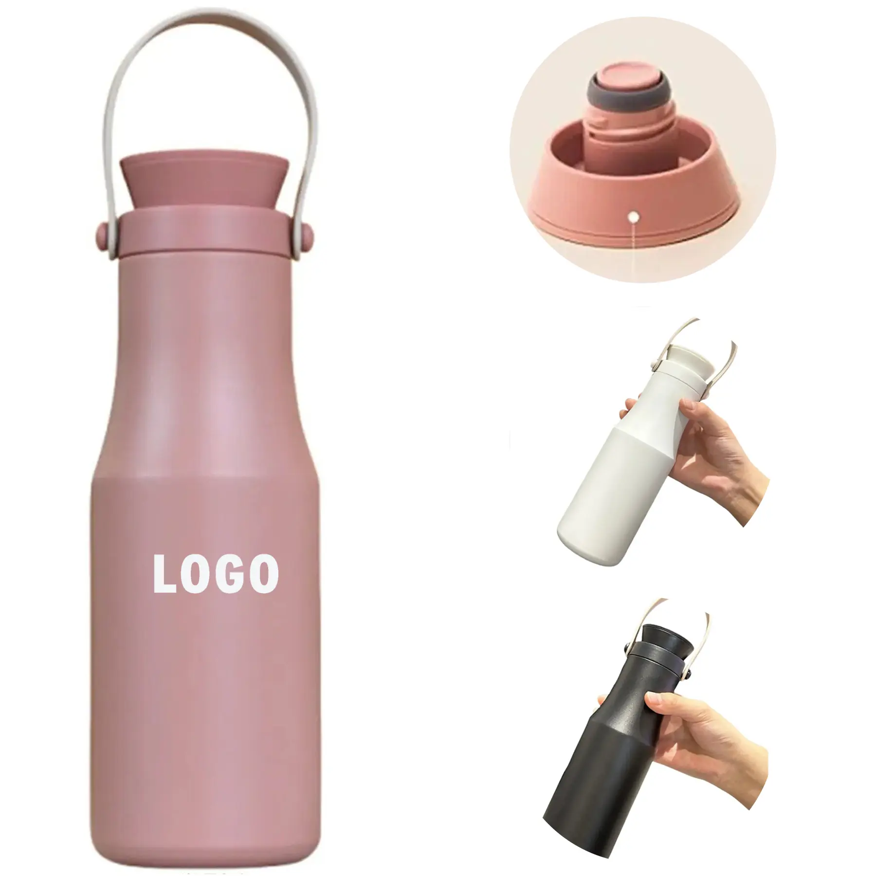 Portable 16oz Stainless Steel Insulated Handle Bottle 2