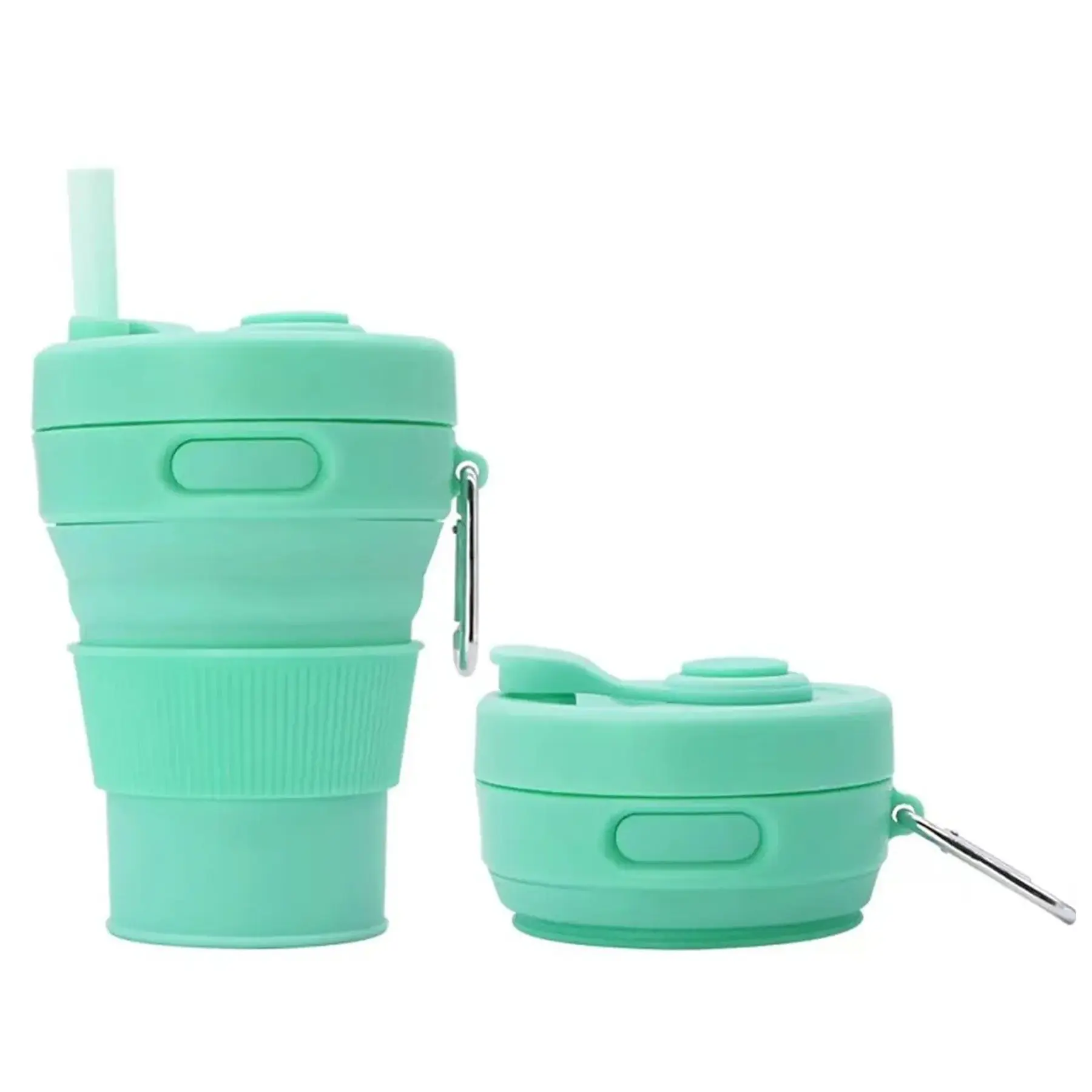 15oz Collapsible Silicone Travel Cup Straw