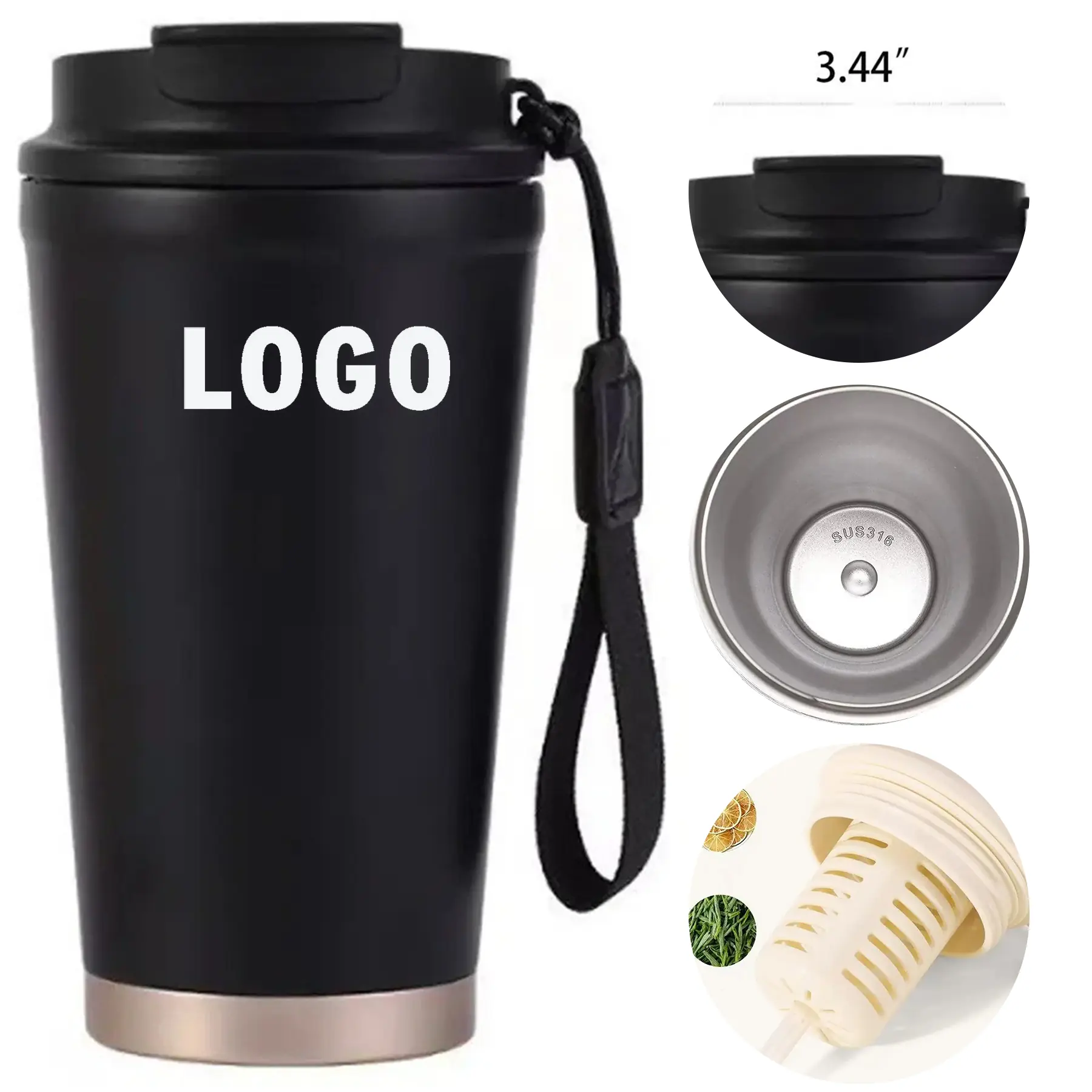 316 Stainless Steel Double Wall Vacuum Insulated Travel Tumbler 13.5oz 2